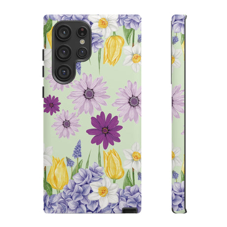 Lavender Yellow Flower Phone Case – Stylish Protective Cover for iPhone & Samsung, Botanical Design, Perfect Gift for Spring & Everyday Elegance