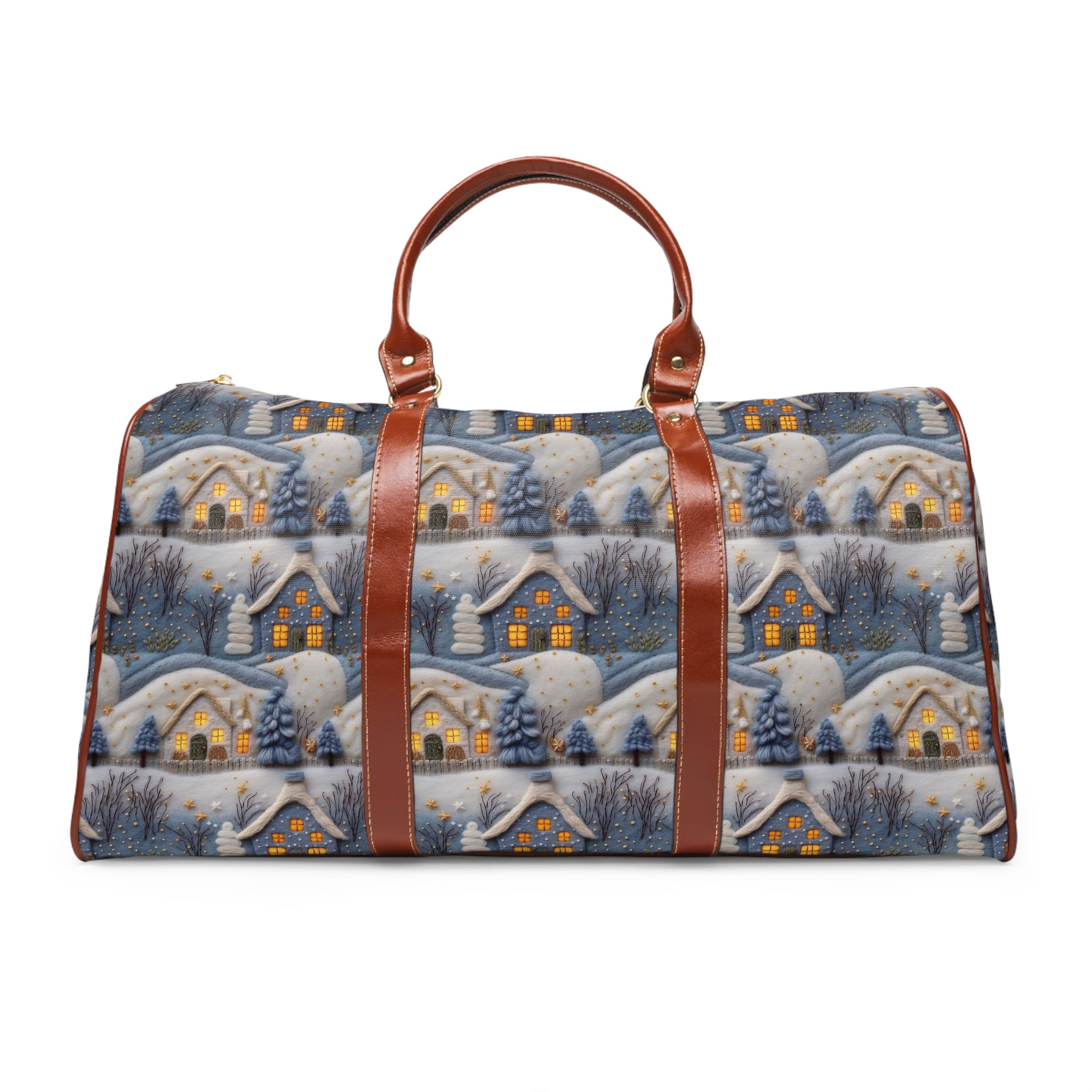 Waterproof Travel Bag with 3D Blue House Felt Illusion Durable, Lightweight, and Stylish Luggage for Travel, Gym, and Weekend Getaways Spacious and Perfect for Adventurers - MRSBYVALLE