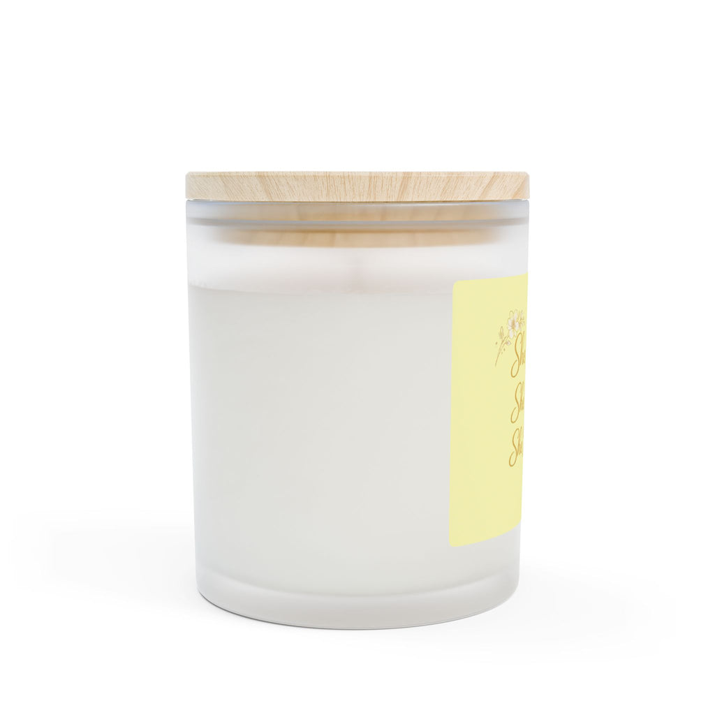 She Prayed She Planned She Bloomed — Inspirational Frosted Glass Candle (11 oz)