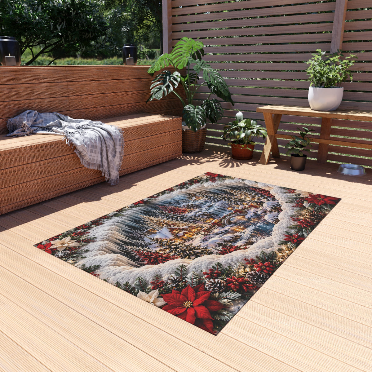Winter Wonderland Christmas Outdoor Rug