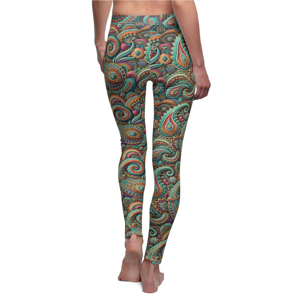 Women's Paisley Leggings – High-Waisted, Soft, and Comfy for Yoga, Running & Everyday Wear | Trendy Boho Available in Plus Sizes