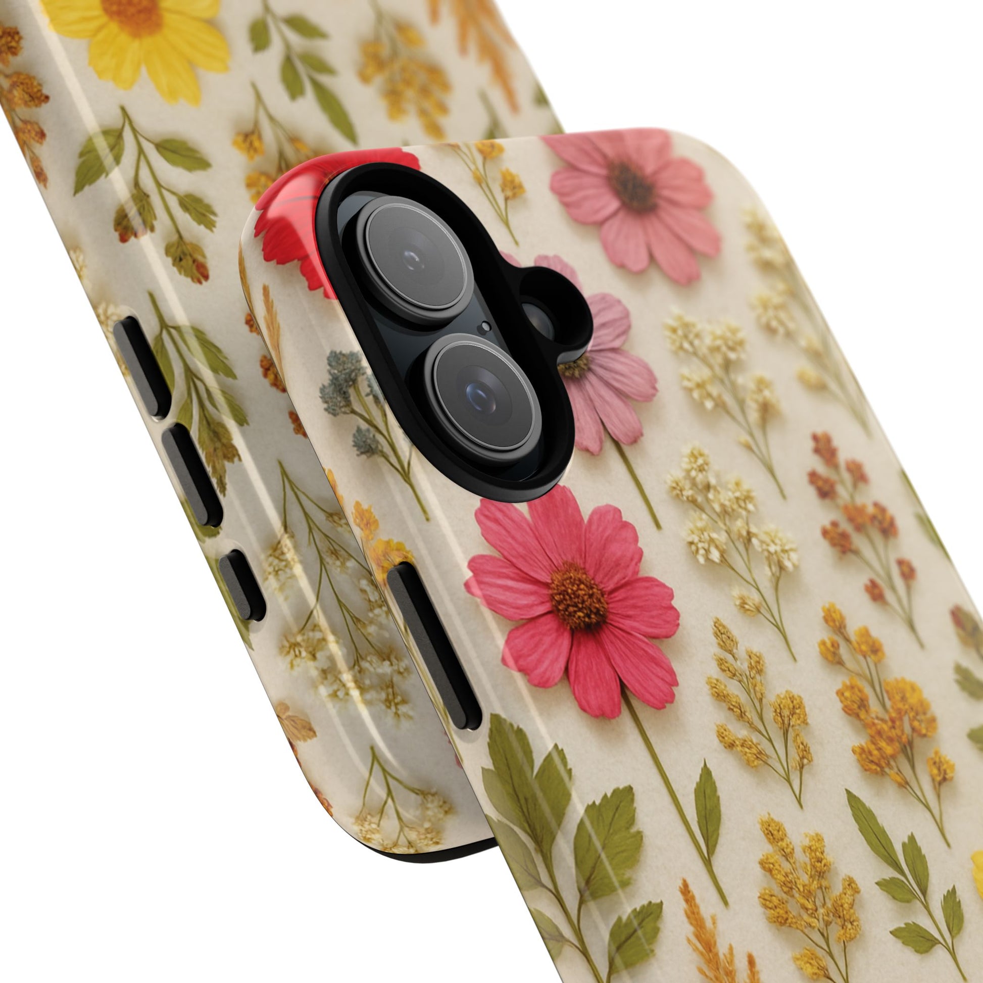 Dried Flowers Illusion Phone Case – Realistic Botanical Aesthetic, Colorful Pressed Floral Art, Trendy Nature-Inspired Protective Cover  iPhone & Samsung Models