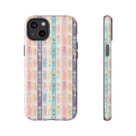 Boho Pastel Feathers Modern Watercolor Abstract Phone Case Compatible with iPhone, Samsung & More - Stylish, Durable Protection with Vibrant Artistic Design Perfect Gift for Her