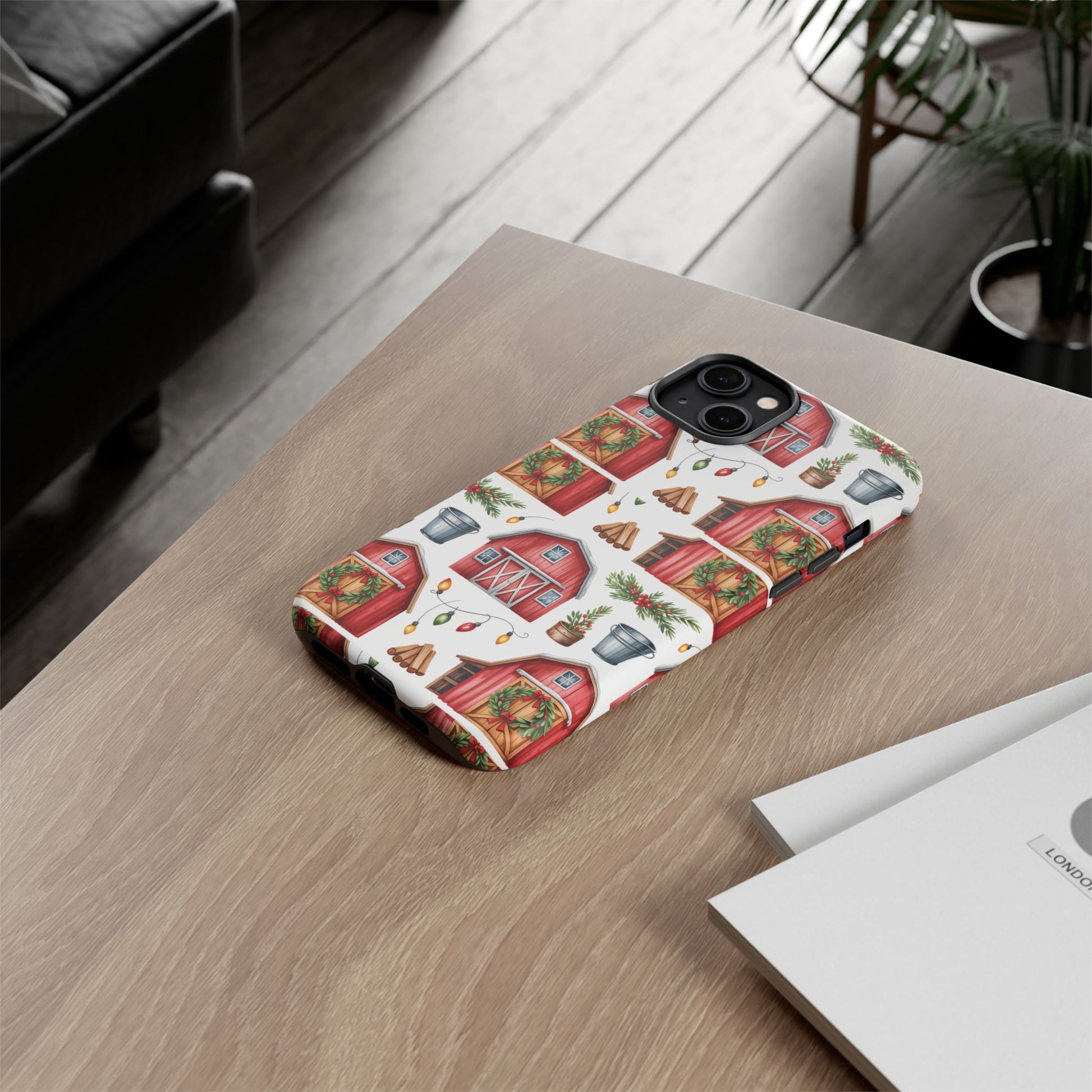 Farmhouse Christmas Design Phone Case - Stylish, Protective Cover for All Models Gift for Mom Accessory Gift for Her