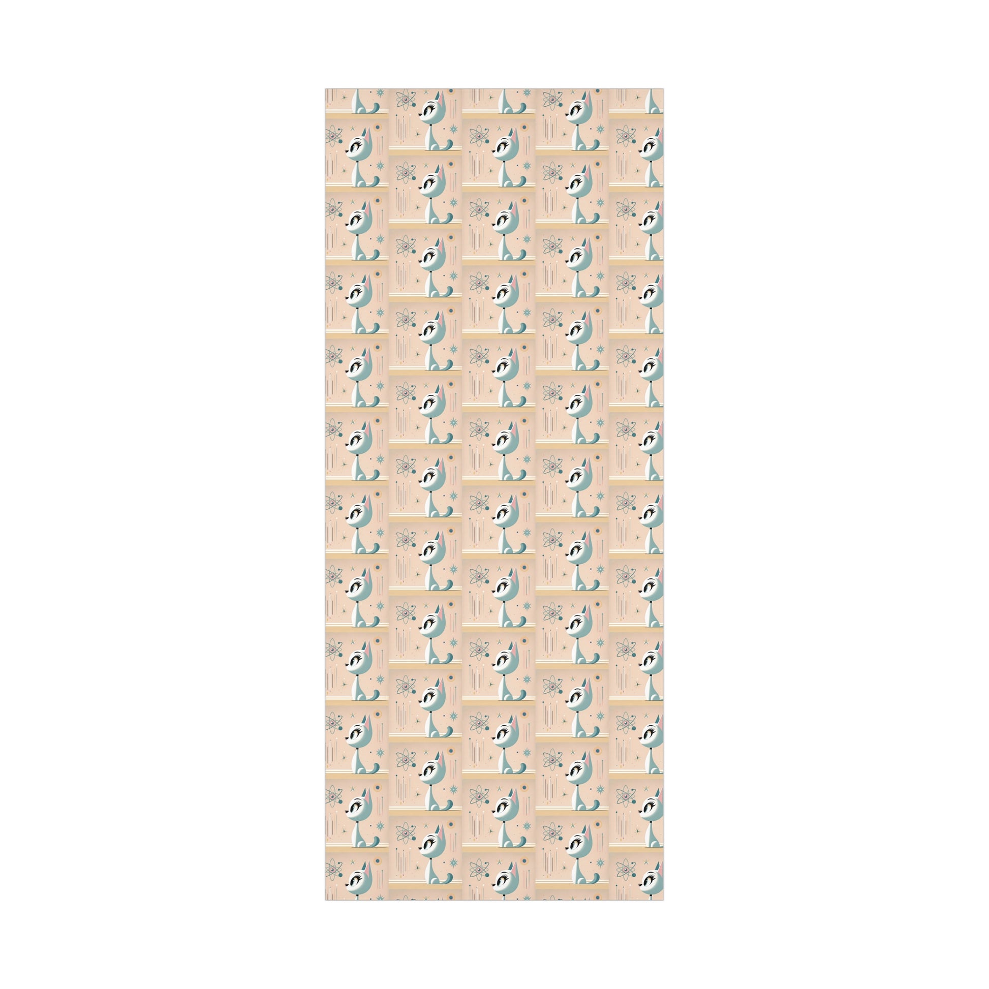 Atomic Pastel Cat 3D Illusion Wrapping Paper Cat Lover Gift Wrap it's Perfect for Weddings, Bridal & Baby Showers Eco-Friendly, Vibrant Design in Matte/Satin, All Occasion.