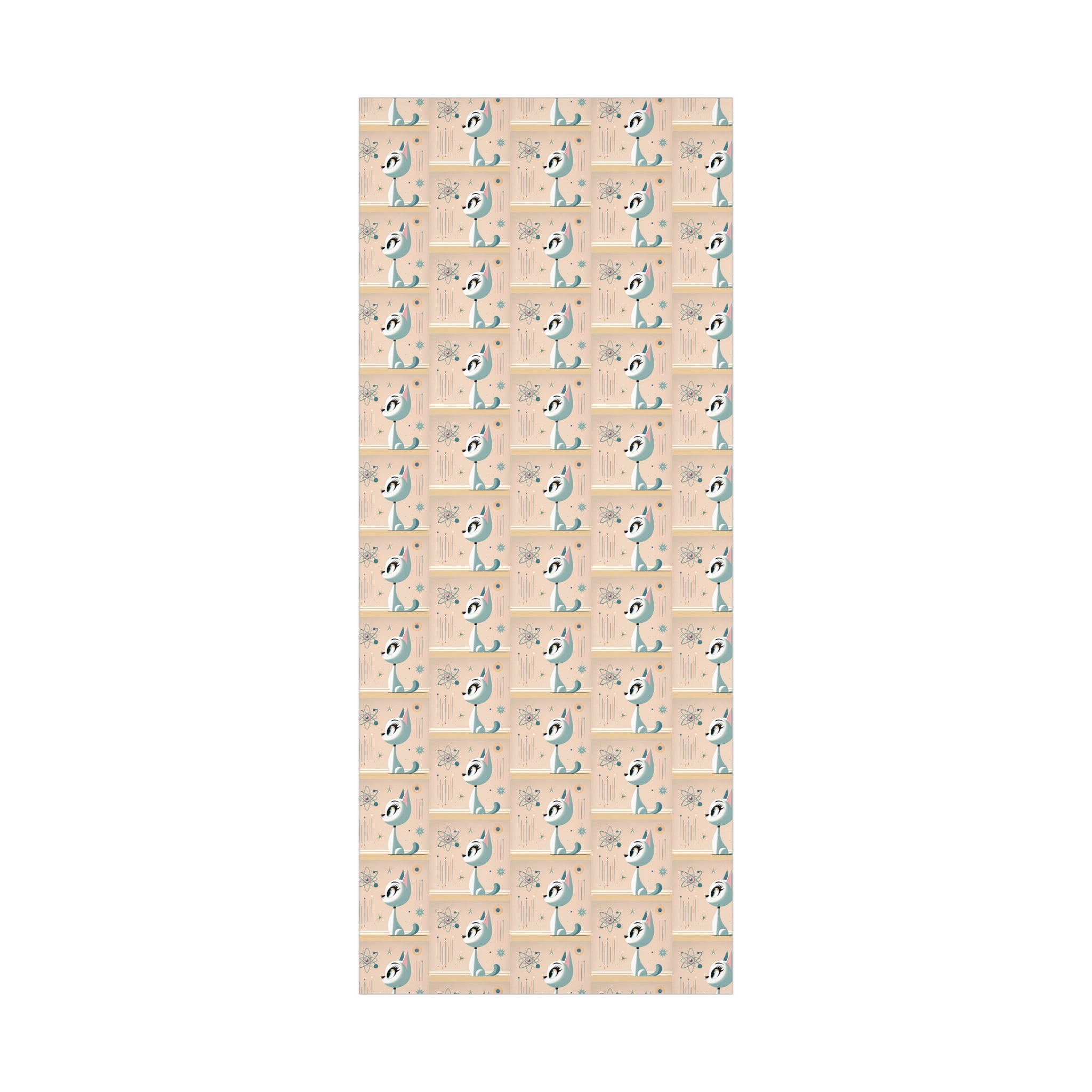 Atomic Pastel Cat 3D Illusion Wrapping Paper Cat Lover Gift Wrap it's Perfect for Weddings, Bridal & Baby Showers Eco-Friendly, Vibrant Design in Matte/Satin, All Occasion.