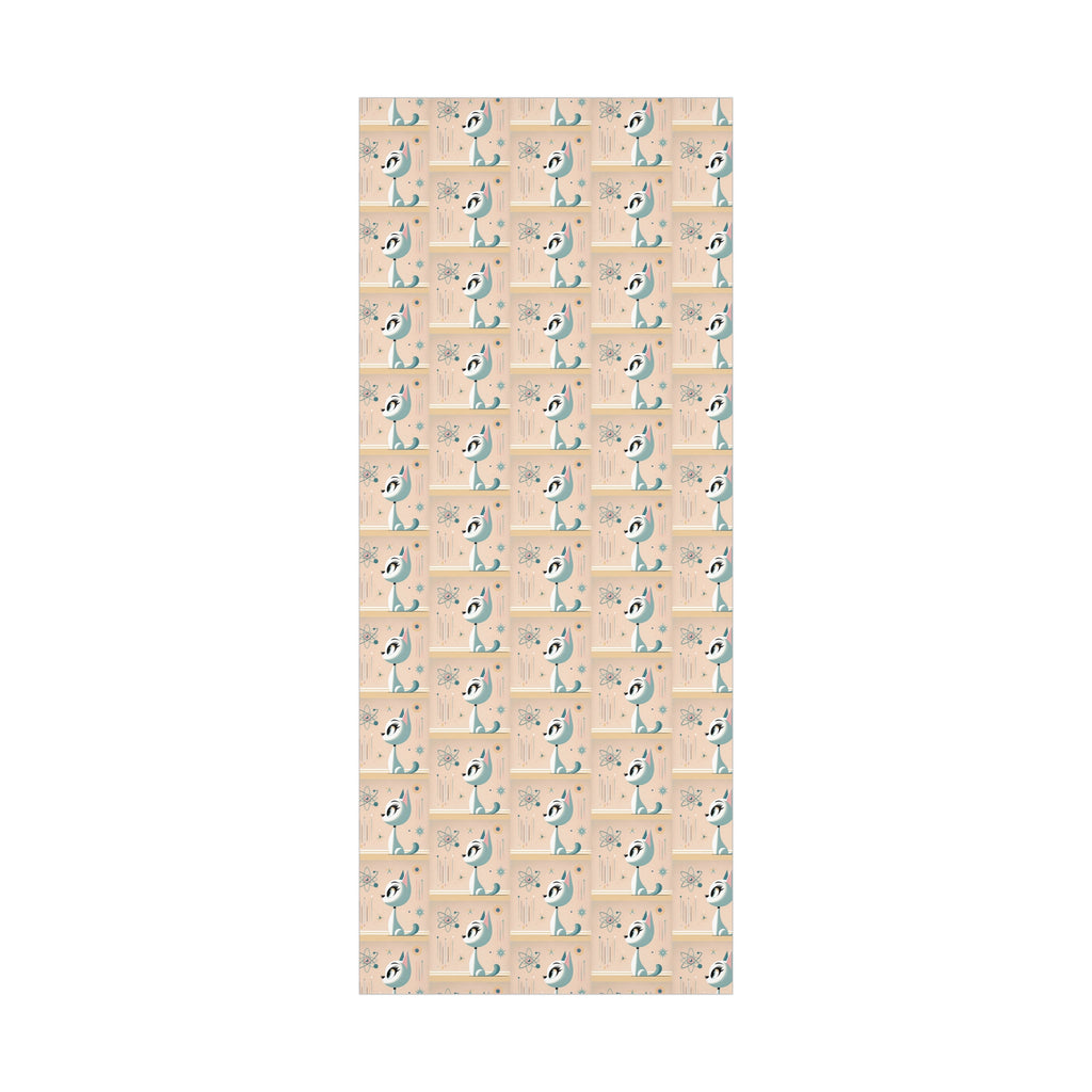 Atomic Pastel Cat 3D Illusion Wrapping Paper Cat Lover Gift Wrap it's Perfect for Weddings, Bridal & Baby Showers Eco-Friendly, Vibrant Design in Matte/Satin, All Occasion.