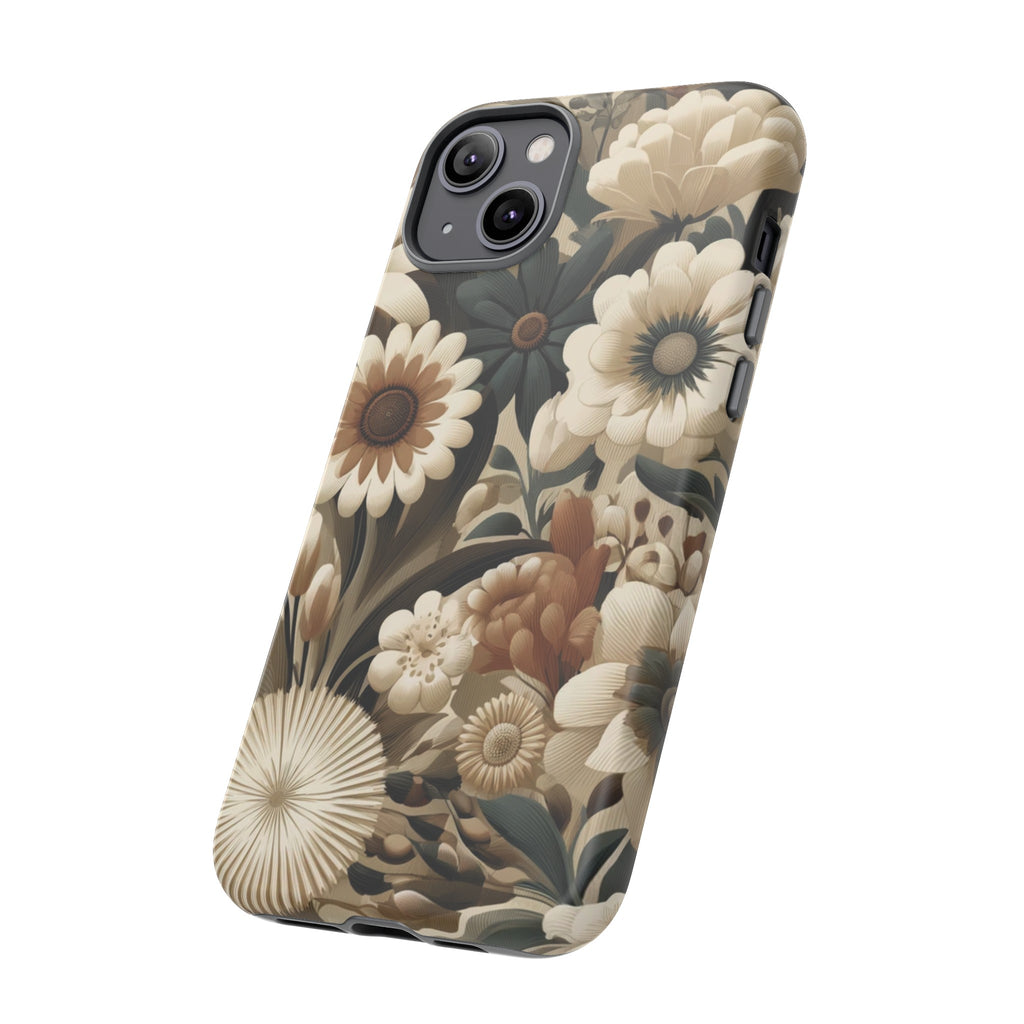 Mid-century Modern Floral Phone Case Durable for iPhone Samsung Gift iPhone 15, 14, 13 Samsung Pixel Gift for Mom Accessory Gift for Her