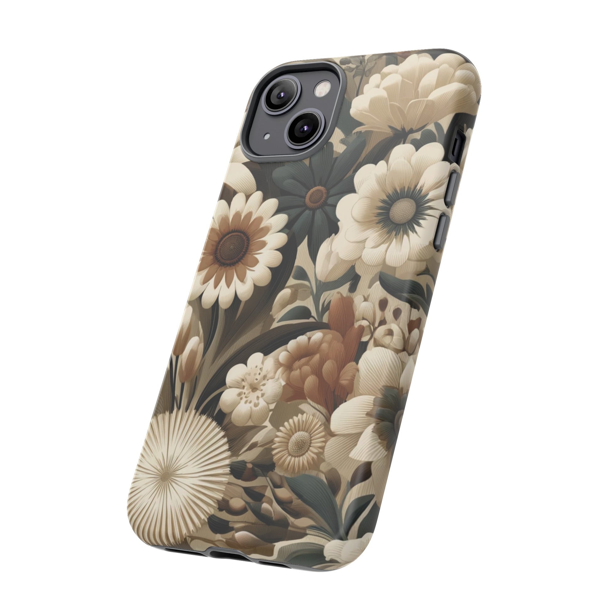 Mid-century Modern Floral Phone Case Durable for iPhone Samsung Gift iPhone 15, 14, 13 Samsung Pixel Gift for Mom Accessory Gift for Her