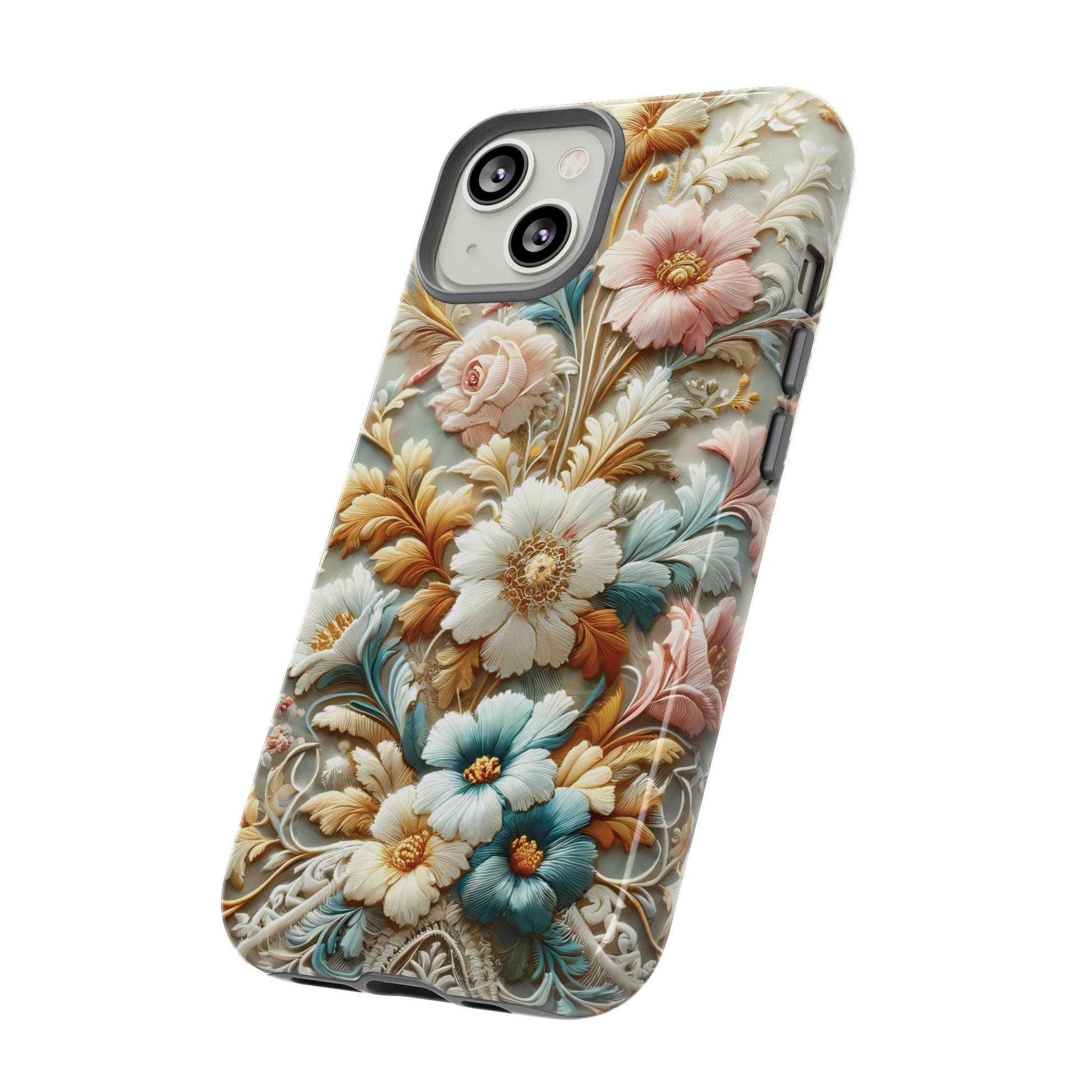 3D Elegant Faux Flowers Phone Case Stylish & Durable for iPhone Samsung Gift iPhone 15, 14, 13 Samsung Pixel Gift for Mom Accessory Gift for Her