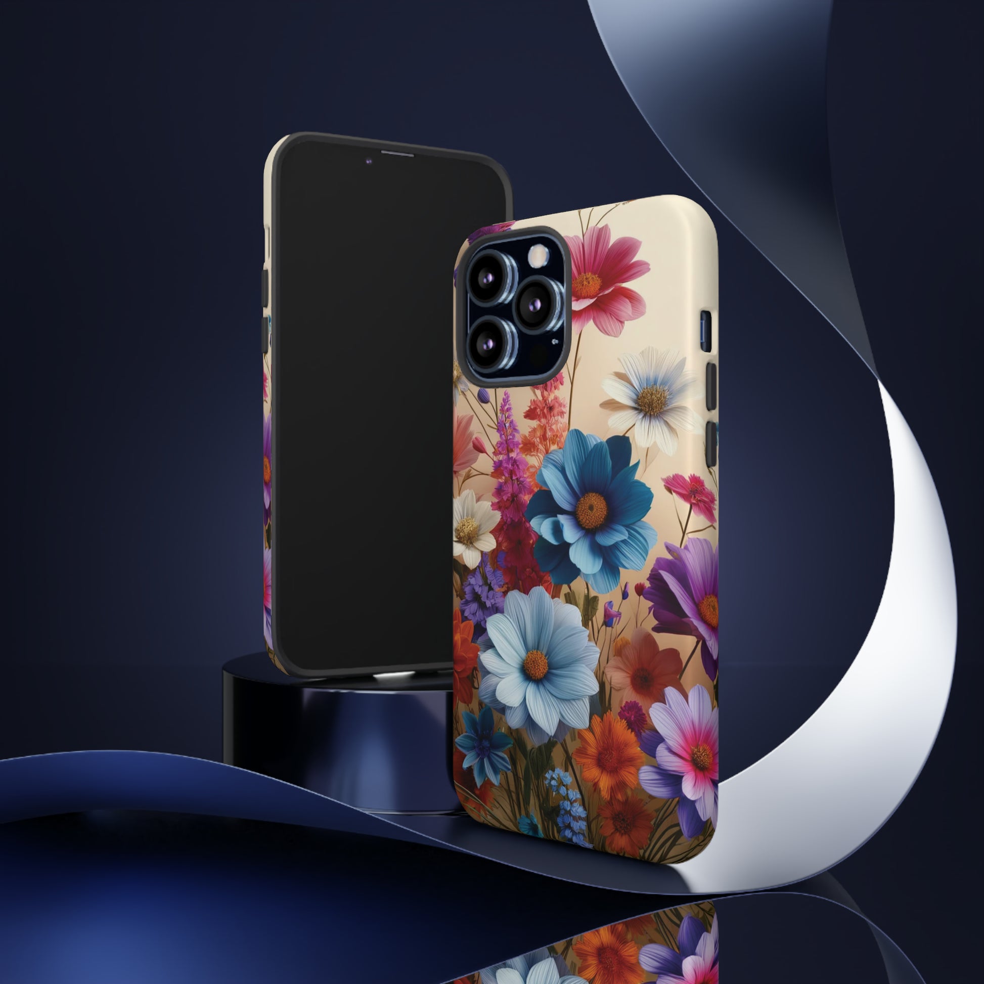 Best Phone Case Floral 3D Illusion Luxury Tough Case Floral Elegant Durable Stylish for Modern Devices iPhone 15, Samsung iPhone Samsung Accessory Gift for Her.
