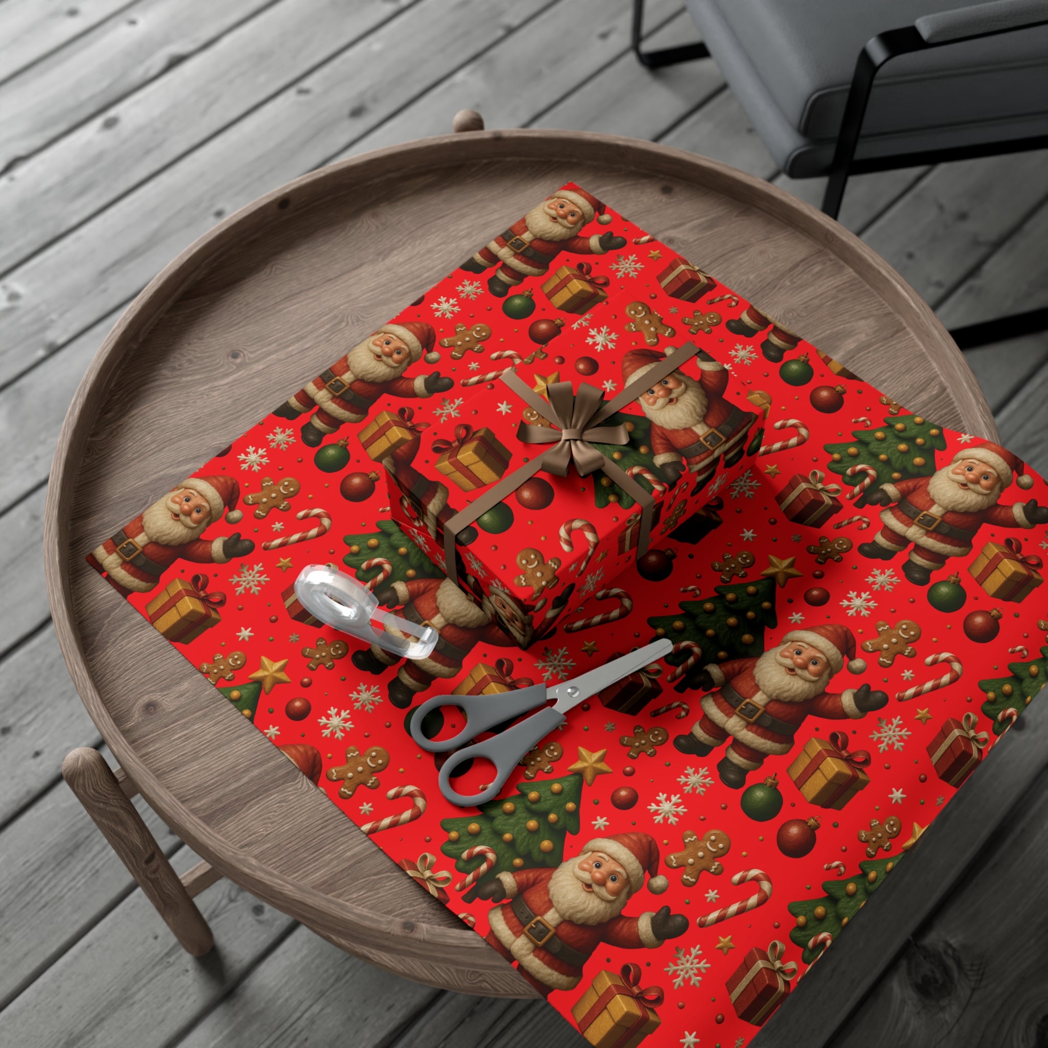 Red Christmas Wrapping Paper Premium Festive Gift Wrap Roll, Classic Holiday Design, Great for Presents, Durable, Vibrant, and Perfect for Seasonal Gifting