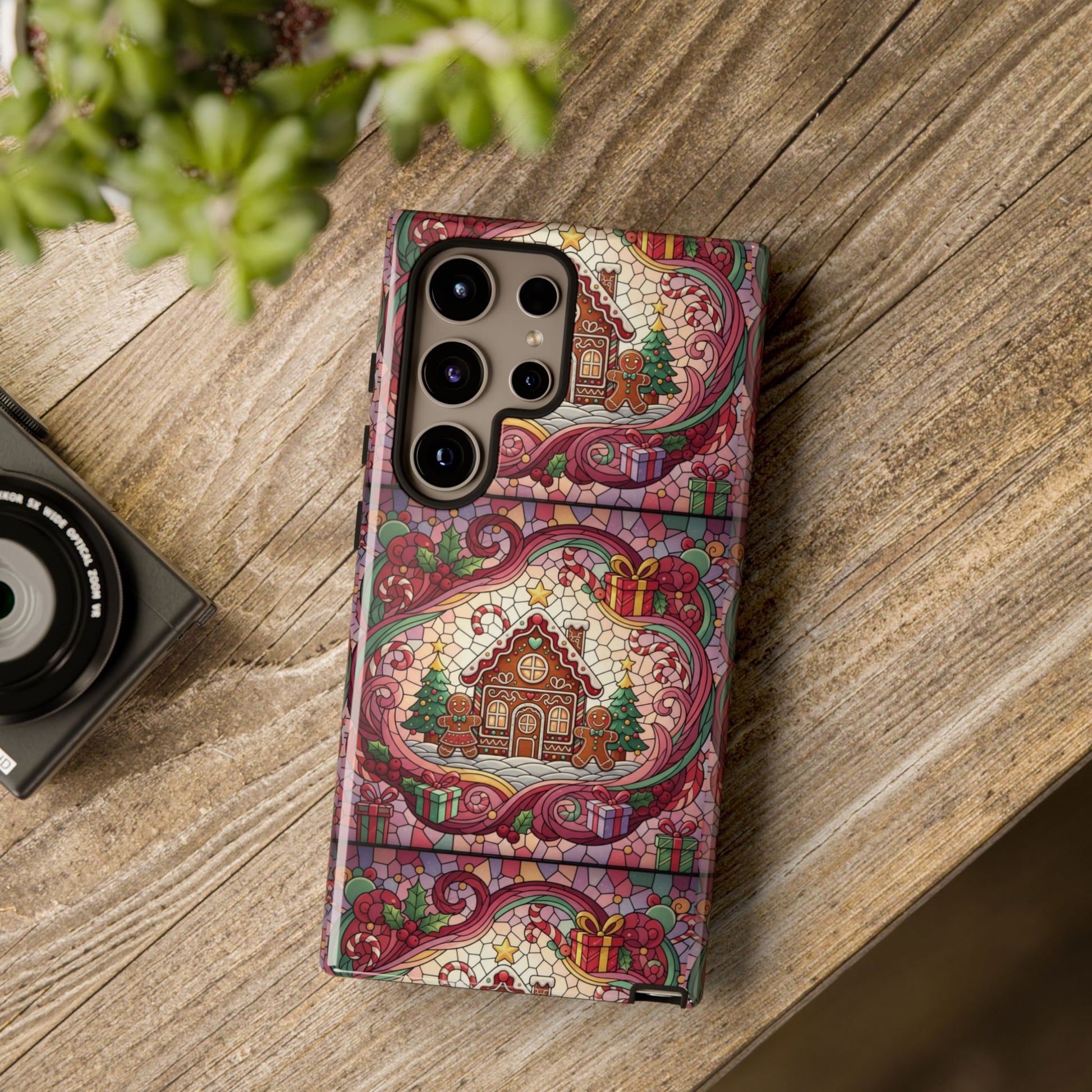 iPhone Case 17, 16  Gingerbread Stained Glass Tough Case Samsung perfect phone case