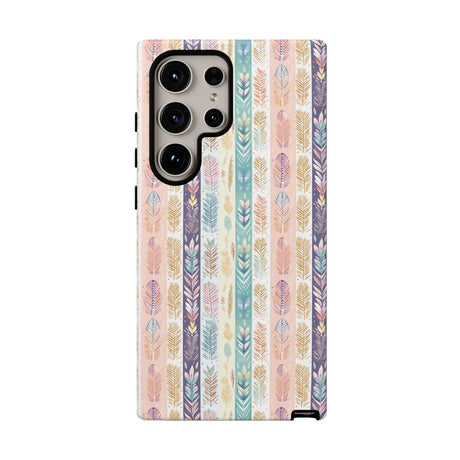 Boho Pastel Feathers Modern Watercolor Abstract Phone Case Compatible with iPhone, Samsung & More - Stylish, Durable Protection with Vibrant Artistic Design Perfect Gift for Her
