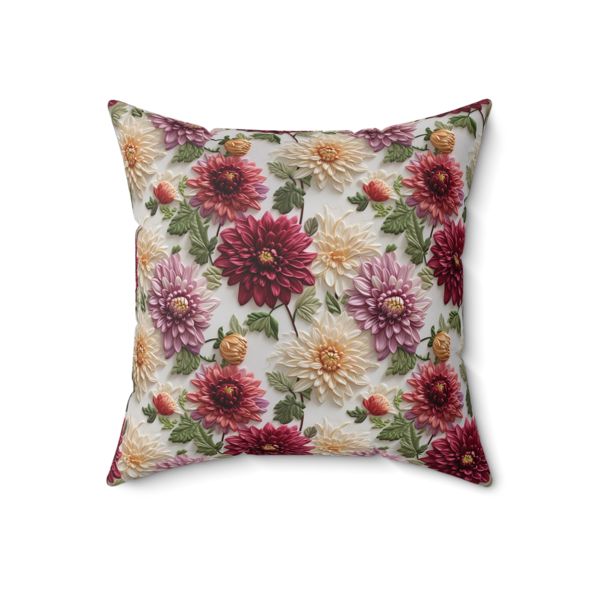 Elegant Fall Floral Square Pillow Autumn-Inspired Home Decor Accent Cozy, Double-Sided Print | Perfect for Sofas, Beds, and Living Bridal Shower - MRSBYVALLE