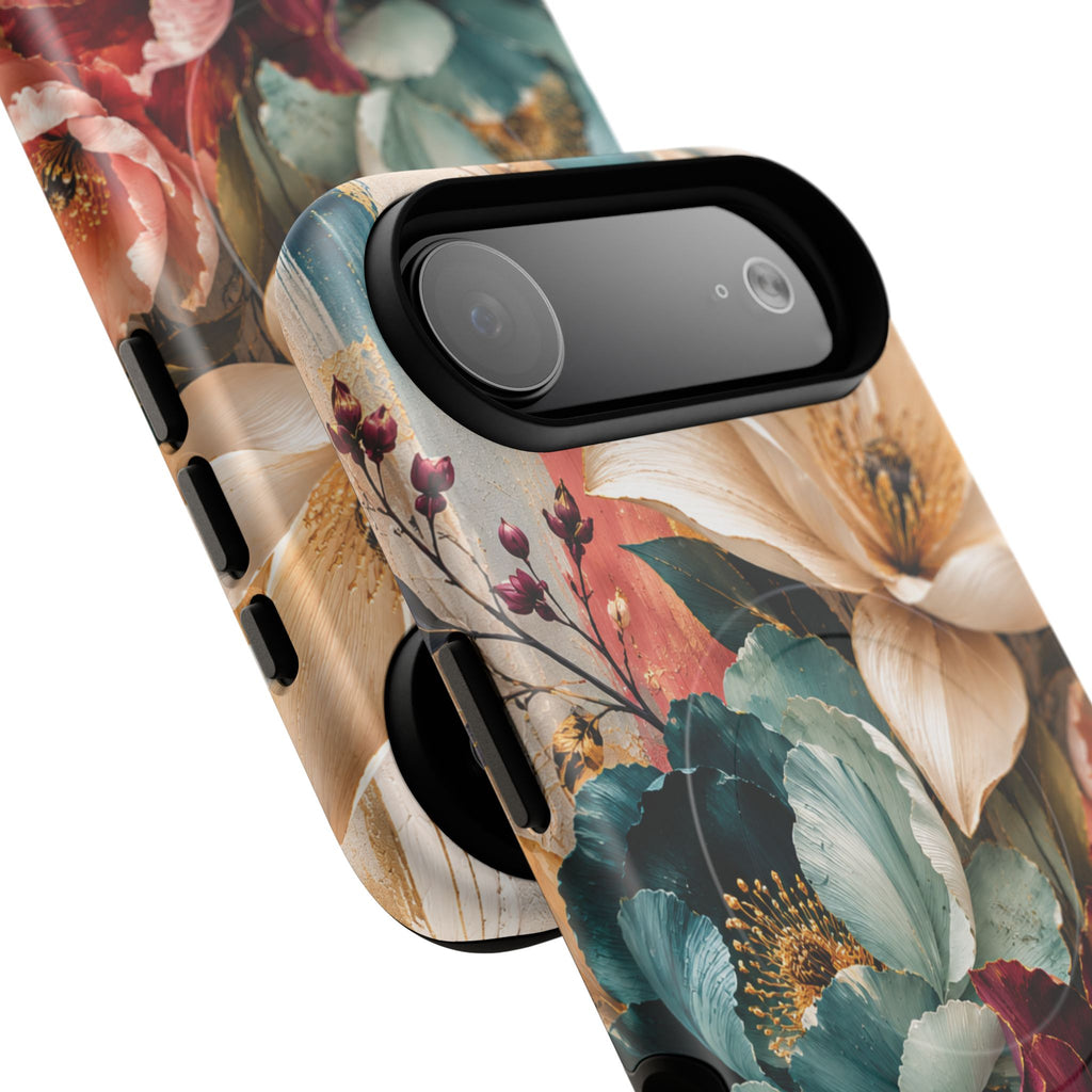 Vintage Floral Bouquet phone case Tough Magnetic Case Velvet Bloom Floral Art iPhone Case  Botanical Protective Case Samsung Modern Garden