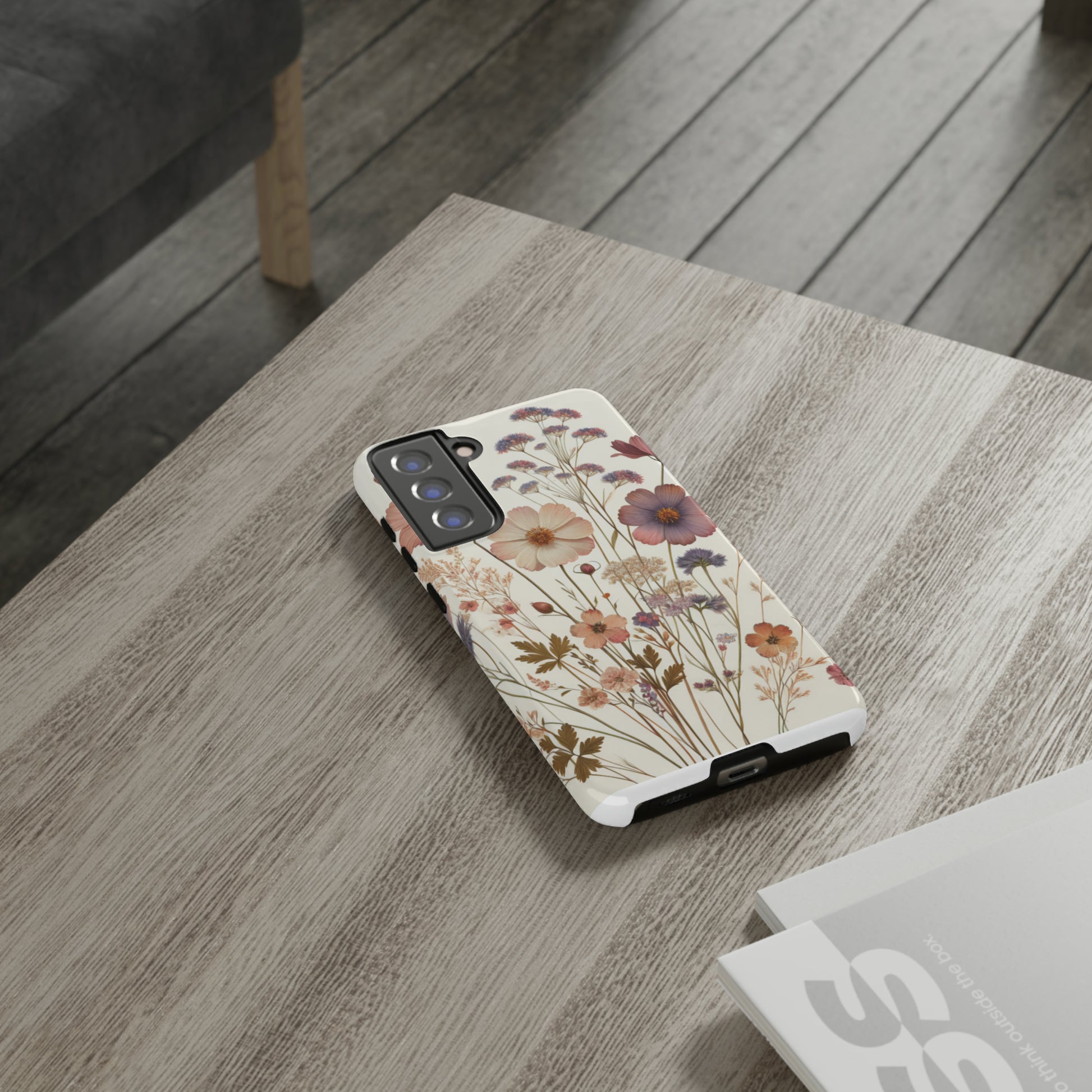 Wildflower Boho Luxury Phone Tough Case Floral Elegant Durable Stylish for Modern Devices iPhone 15, Samsung iPhone Samsung Accessory Gift for Her.