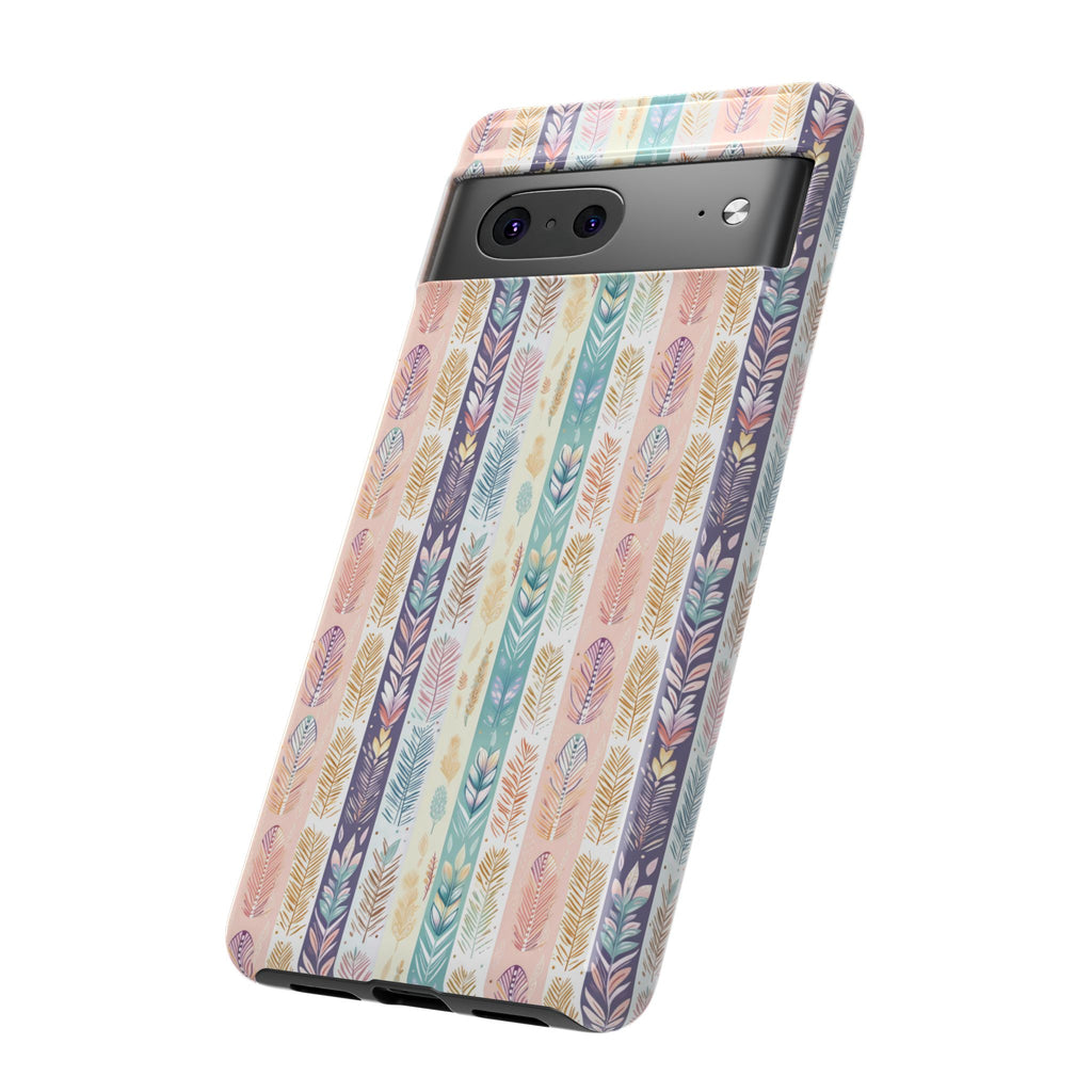 Coque de téléphone abstraite moderne aquarelle Plumes pastel bohème compatible avec iPhone, Samsung et plus - Protection élégante et durable avec un design artistique éclatant, cadeau parfait pour elle