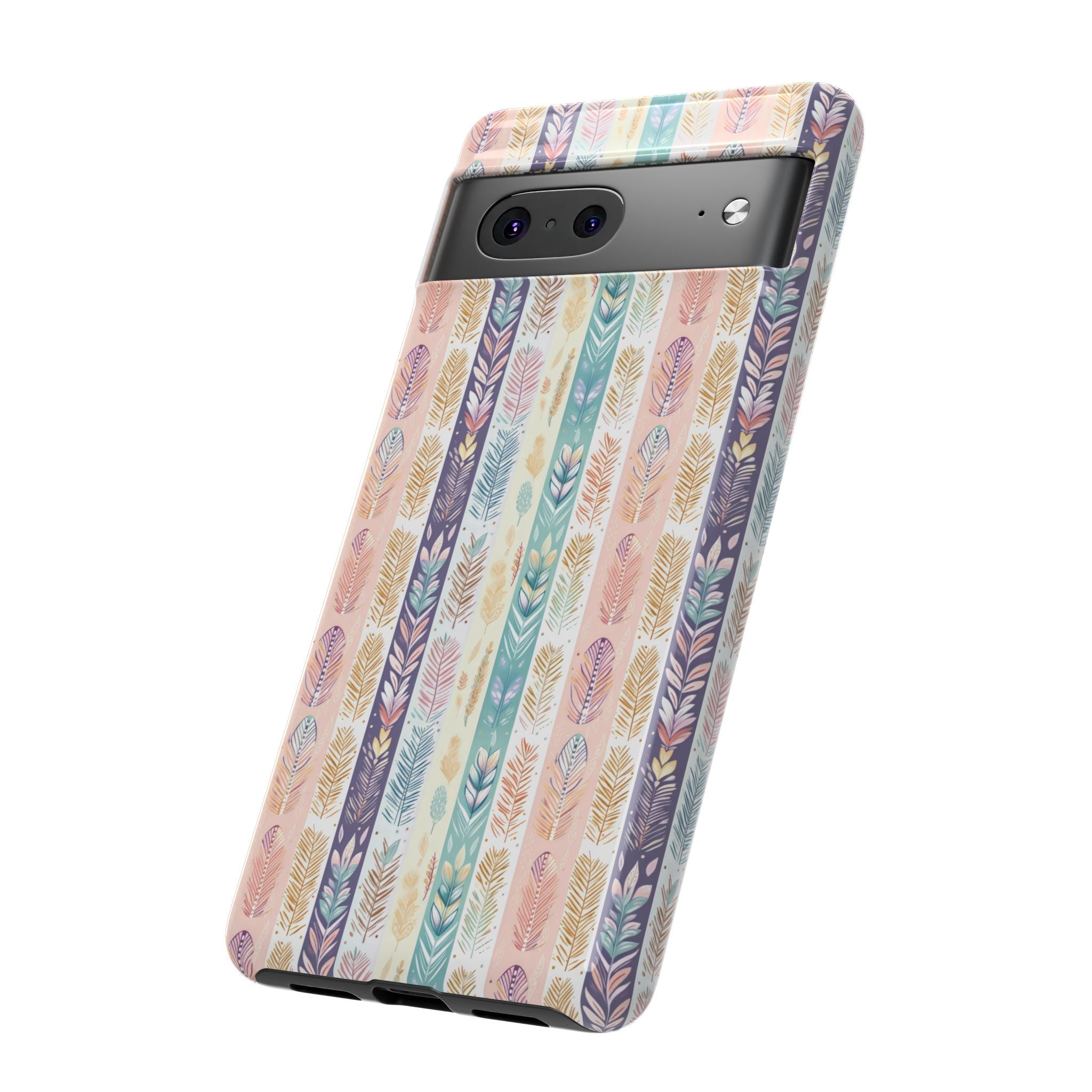 Coque de téléphone abstraite moderne aquarelle Plumes pastel bohème compatible avec iPhone, Samsung et plus - Protection élégante et durable avec un design artistique éclatant, cadeau parfait pour elle