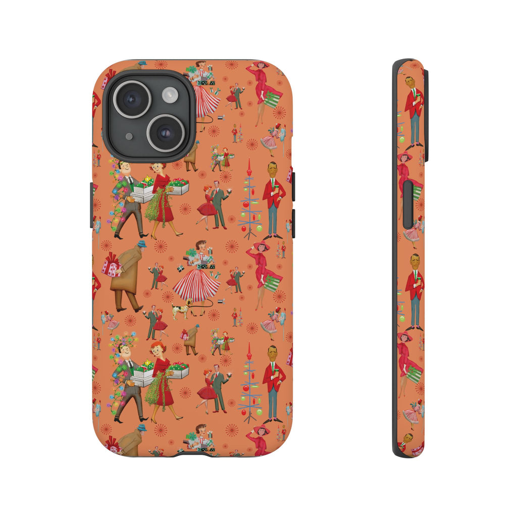 Retro Christmas 50s Phone Case Unique Holiday Protection for Your Device | Stylish & Durable Cover Gift for Her Phone 17, 16, 15, Samsung iPhone Accessory Gift for Her