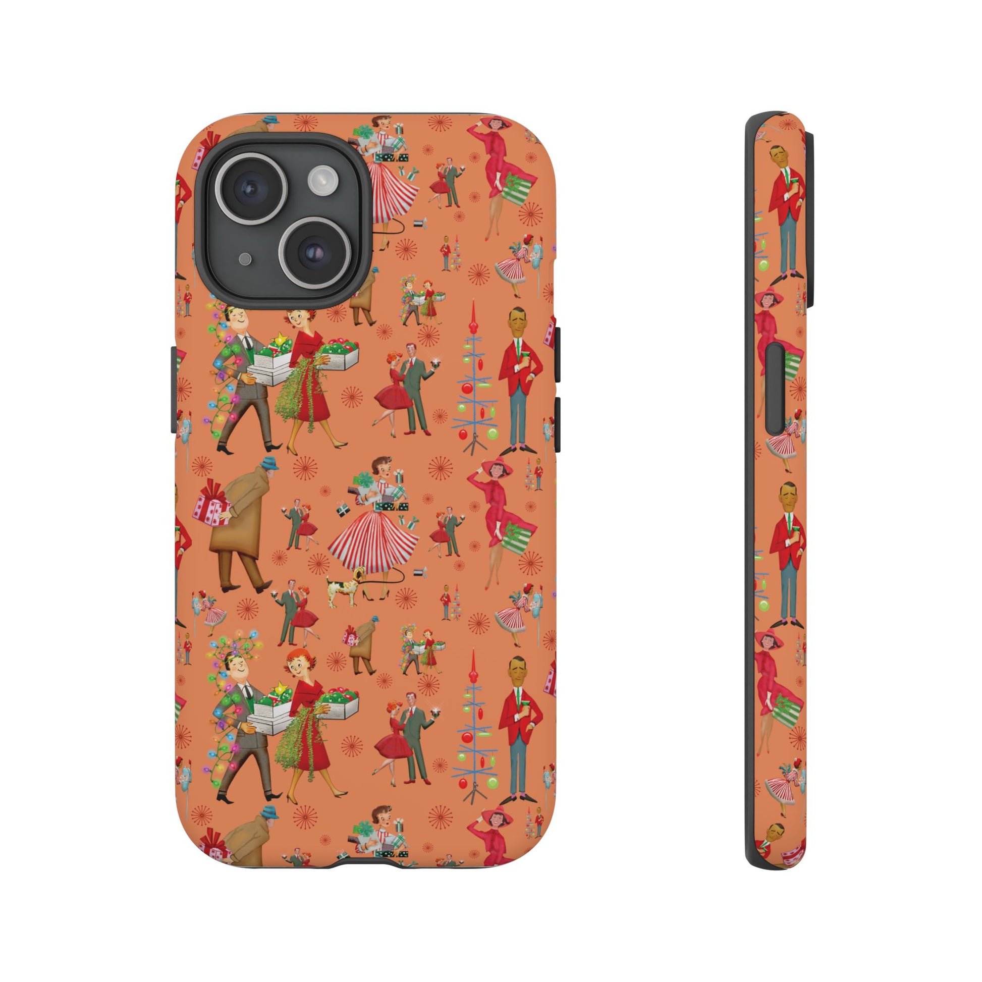 Retro Christmas 50s Phone Case Unique Holiday Protection for Your Device | Stylish & Durable Cover Gift for Her Phone 17, 16, 15, Samsung iPhone Accessory Gift for Her
