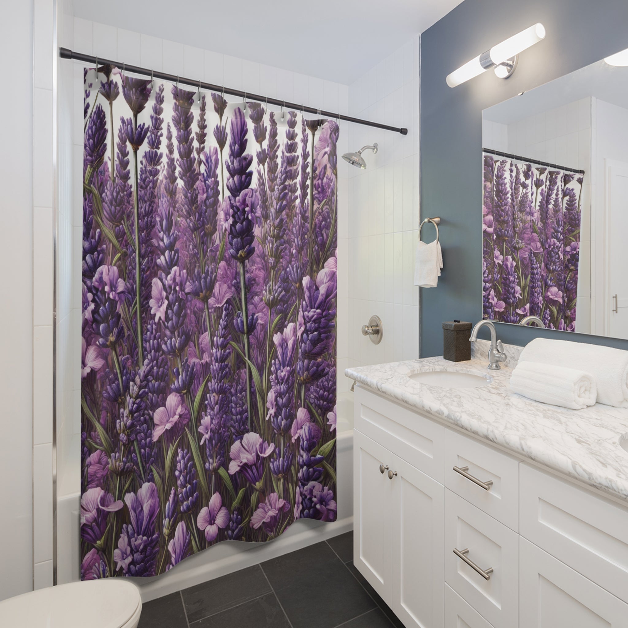 Rideaux de douche Lavande Fleurs sauvages Égayez votre maison Rafraîchissez votre salle de bain avec nos couleurs et notre style éclatants. Transformez votre espace et achetez maintenant pour une amélioration dynamique !