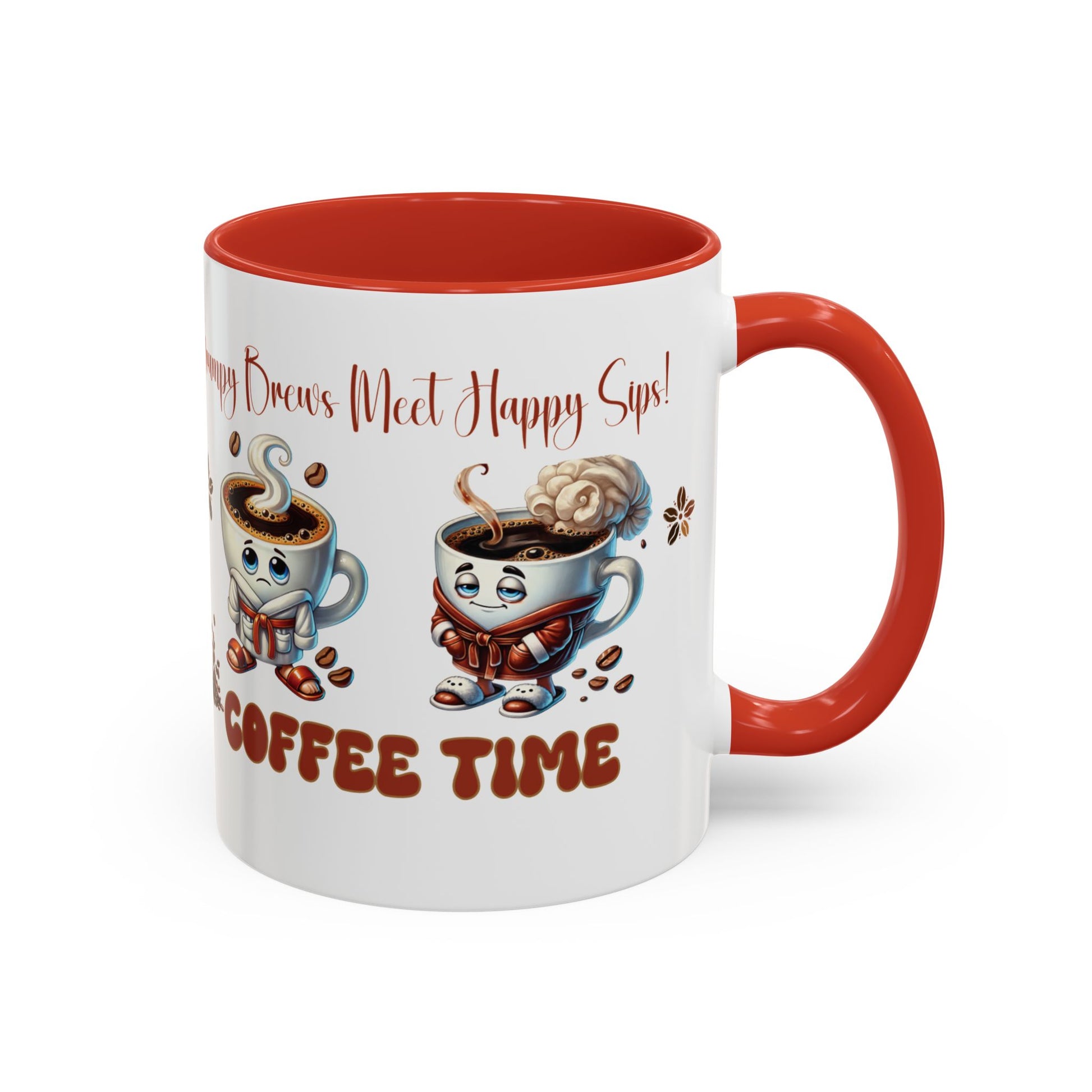 Grumpy Brews Meet Happy Sips Ceramic Mug - Funny Coffee Cup, Cute Tea Mug, Sarcastic Drinkware, Unique Gift, Kitchen Decor Accent Coffee Mug (11, 15oz) - MRSBYVALLE