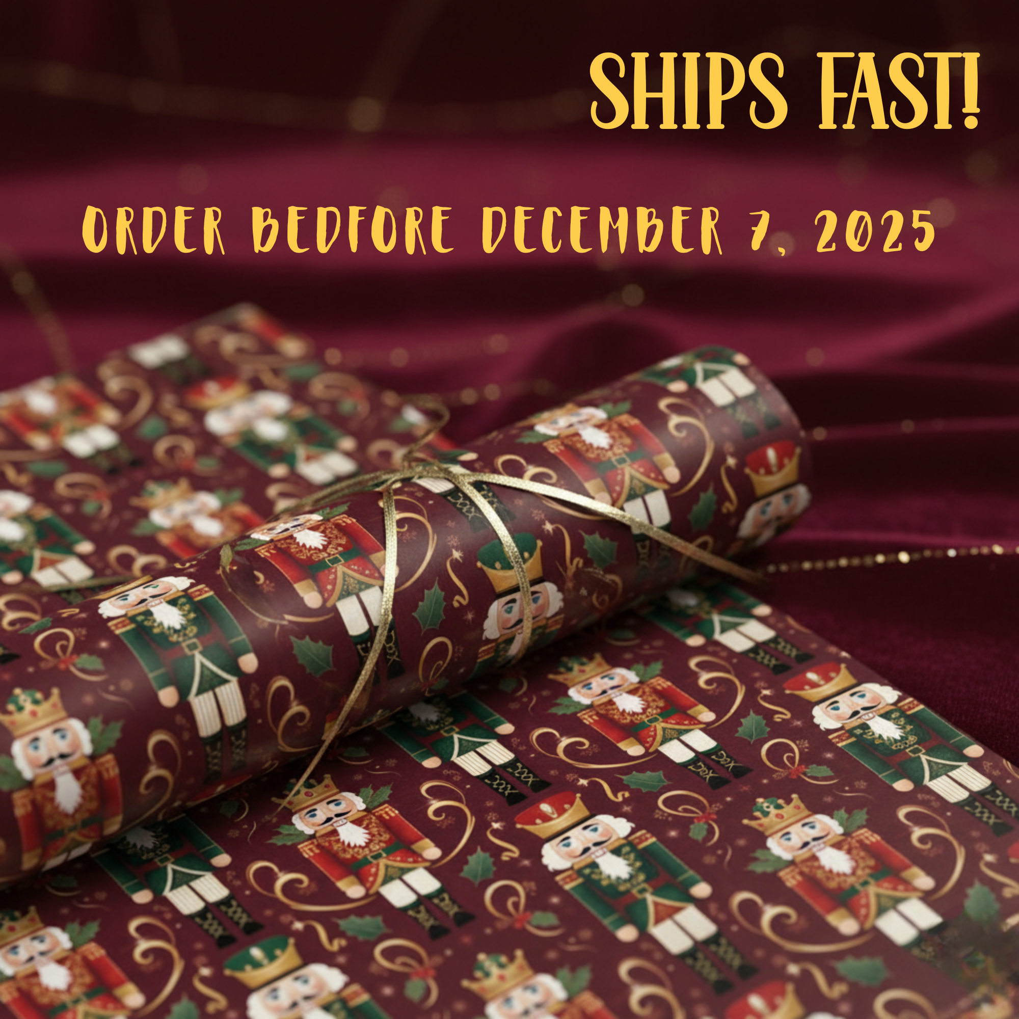 Papiers cadeaux de Noël Casse-Noisette, Papier cadeau de Noël, Papier cadeau de fêtes élégant, Papier cadeau Casse-Noisette, Papier cadeau festif, Papier cadeau de saison