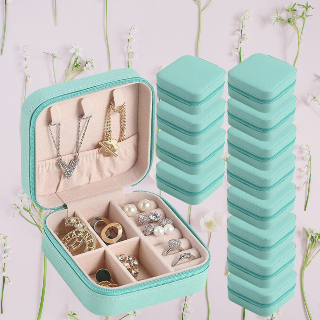 Birth Flower and Name Custom Laser-Engraved Travel Jewelry Box - Compact Square Earring Organizer, Ideal Bridesmaid Gifts for Sister or Friend - MRSBYVALLE