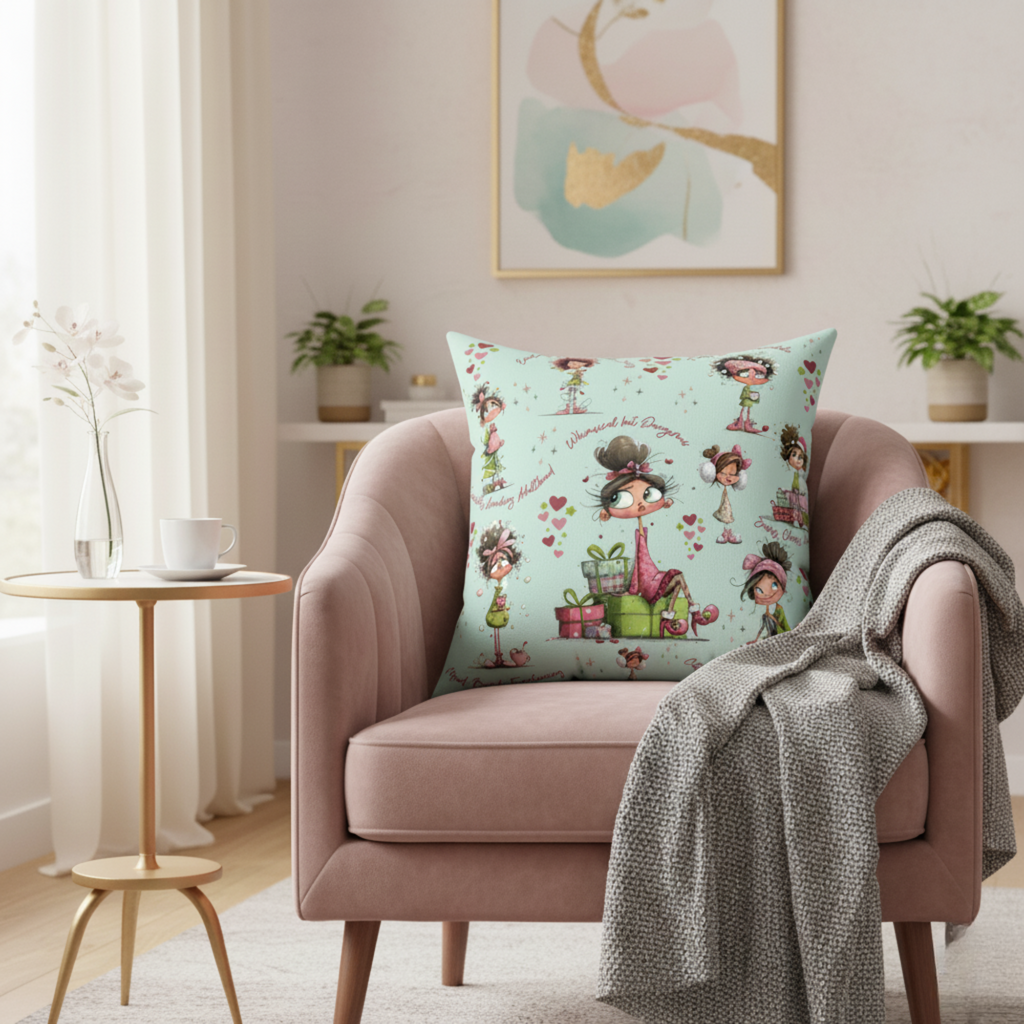 Square Pillow Too Cozy to Care Whimsical Minky Blanket for Cozy Comfort