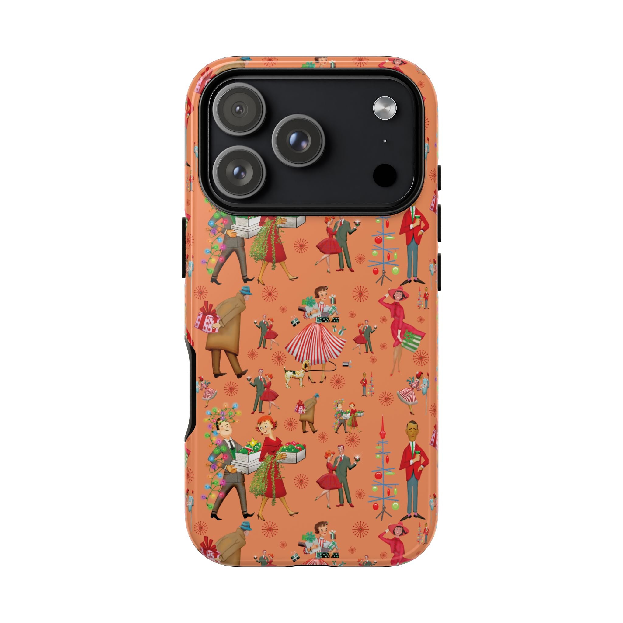 Retro Christmas 50s Phone Case Unique Holiday Protection for Your Device | Stylish & Durable Cover Gift for Her Phone 17, 16, 15, Samsung iPhone Accessory Gift for Her