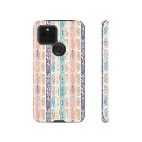 Boho Pastel Feathers Modern Watercolor Abstract Phone Case Compatible with iPhone, Samsung & More - Stylish, Durable Protection with Vibrant Artistic Design Perfect Gift for Her