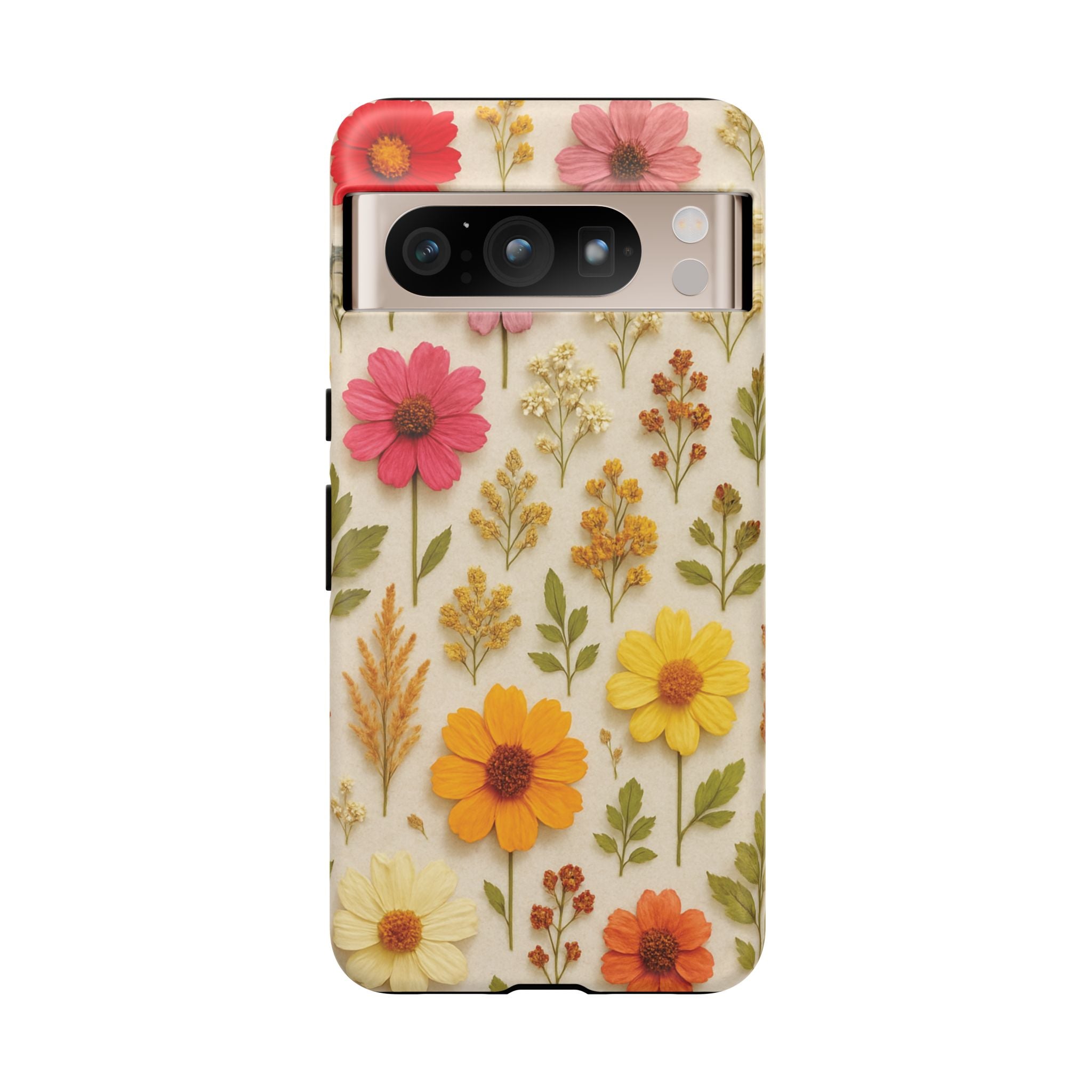 Dried Flowers Illusion Phone Case – Realistic Botanical Aesthetic, Colorful Pressed Floral Art, Trendy Nature-Inspired Protective Cover  iPhone & Samsung Models