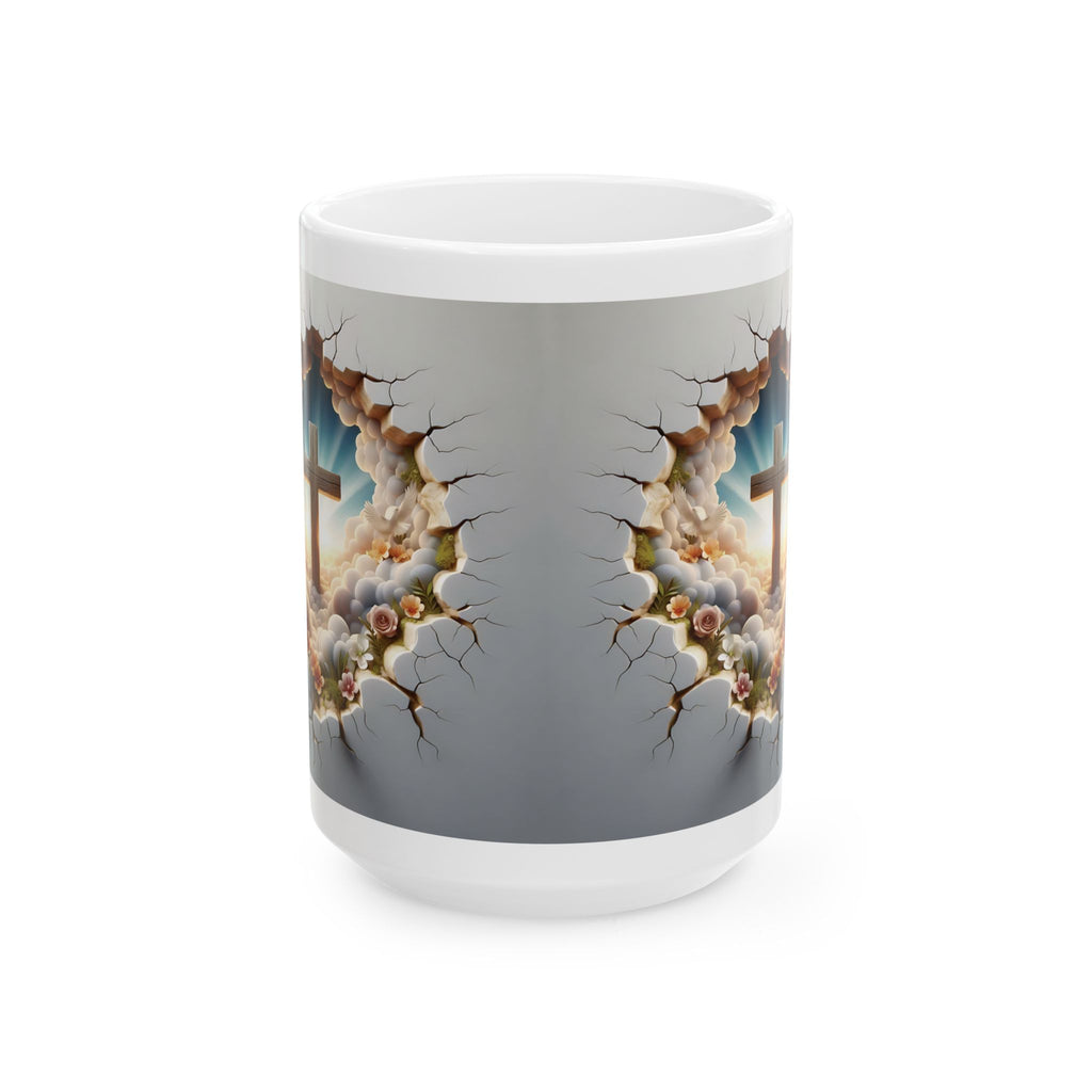 3D Cross Illusion Ceramic Mug – Elevate Your Sip with Spiritual Style, Available in 11oz & 15oz, Ideal for Coffee, Tea, or Hot Chocolate Moments That Inspire - MRSBYVALLE