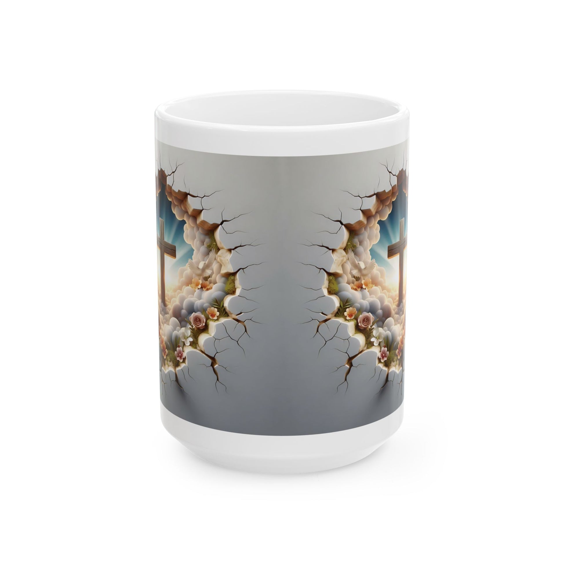 3D Cross Illusion Ceramic Mug – Elevate Your Sip with Spiritual Style, Available in 11oz & 15oz, Ideal for Coffee, Tea, or Hot Chocolate Moments That Inspire - MRSBYVALLE