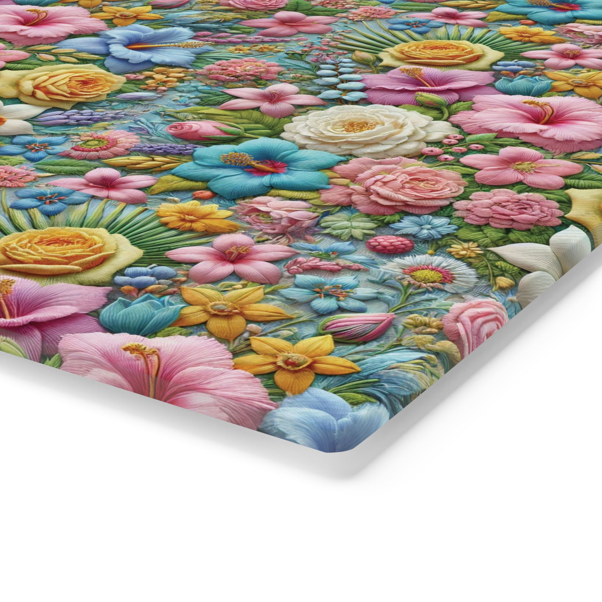 Pastel Floral Tempered Glass Cutting Board  Elegant and Durable, Heat-Resistant Surface with Beautiful Flower Design, Perfect for Cooking, Serving, and Gifting - MRSBYVALLE