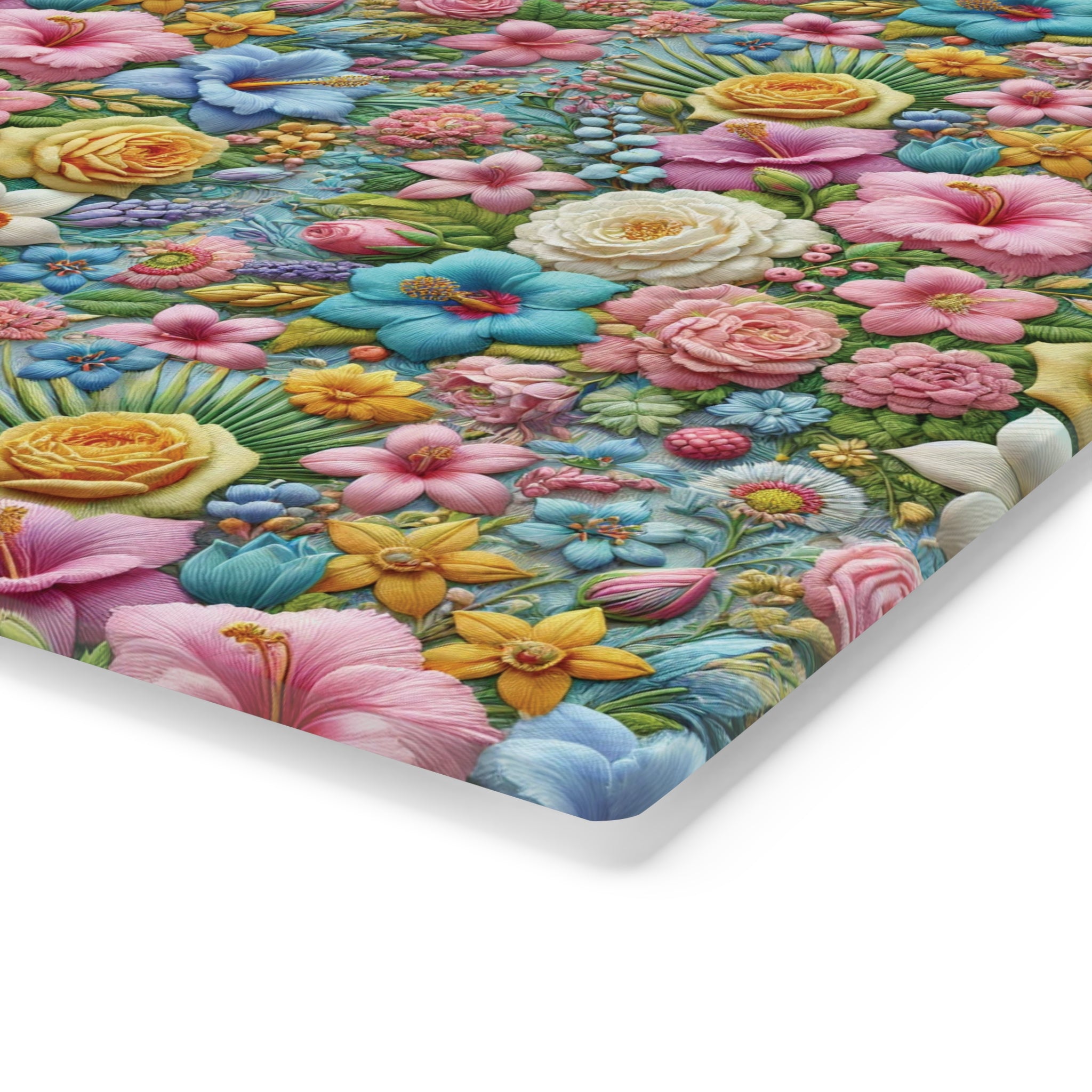Pastel Floral Tempered Glass Cutting Board  Elegant and Durable, Heat-Resistant Surface with Beautiful Flower Design, Perfect for Cooking, Serving, and Gifting - MRSBYVALLE