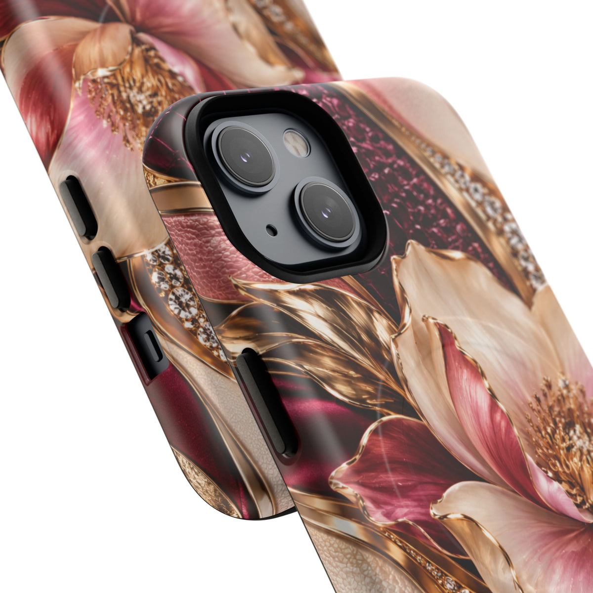 Magnetic Tough Phone Case — Vintage Rose Floral Armor