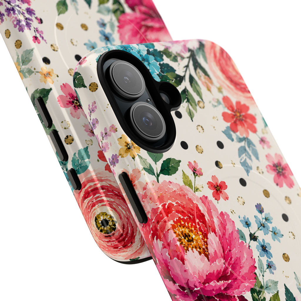 Watercolor Floral Peonies phone case | magnetic slim protective case