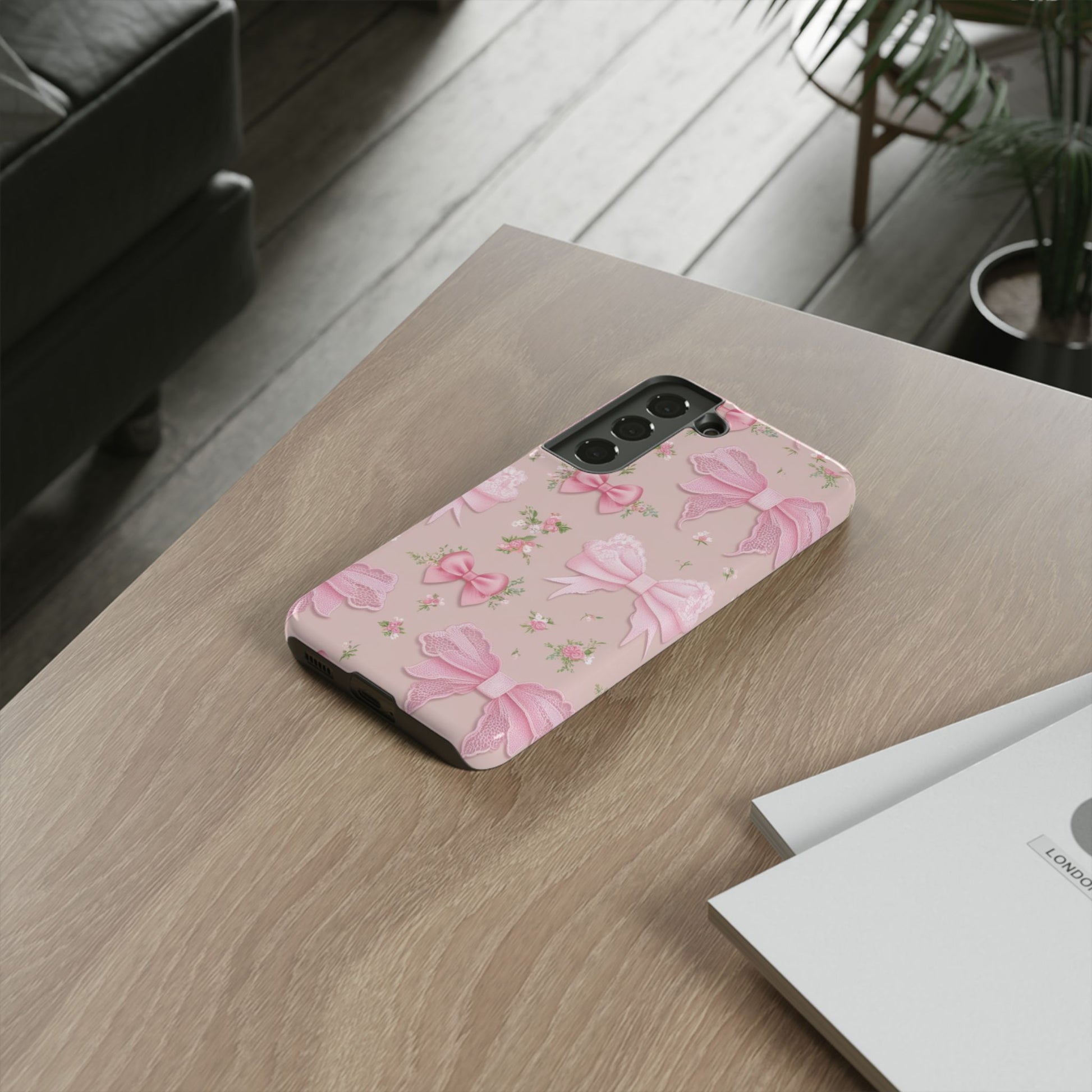 Luxury Pink Bow Phone Case – Cute & Protective Cover for iPhone & Samsung Gift for Her