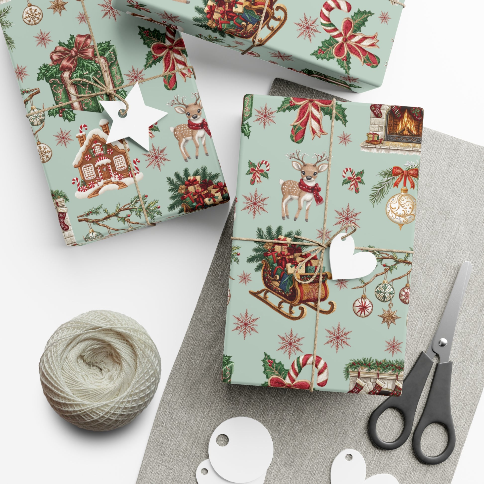 Vintage Christmas Wrapping Paper Festive Holiday Gift Wrap with Retro-Inspired Designs, Perfect for Christmas Presents, Crafting, & Holiday Decor – Premium Quality - MRSBYVALLE