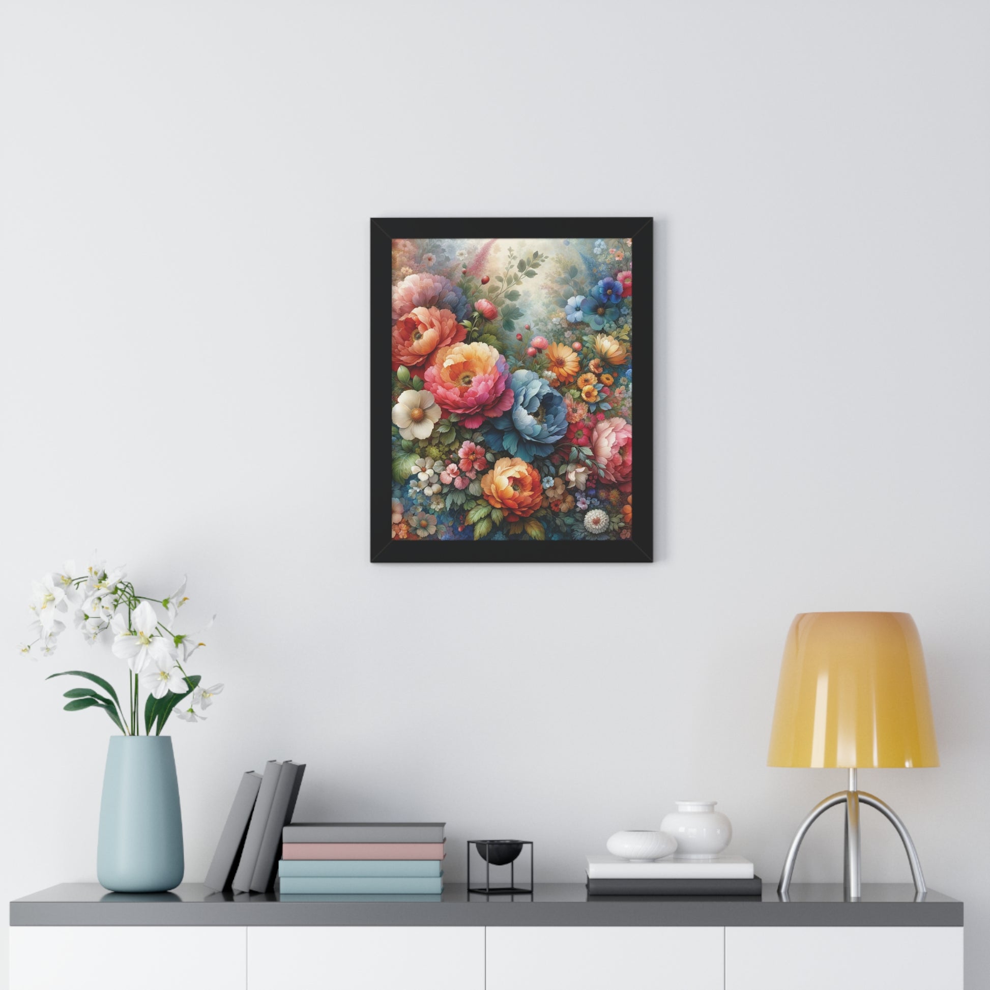 Floral Framed Vertical Poster Elegance in Every Stroke Premium Framed Vertical Posters Oil Art Mastery on Archival Matte Paper, Securely Encased in Black, White, or Walnut Frames with Durable Acrylic Protection Ready to Hang  Timelessly Crafted..