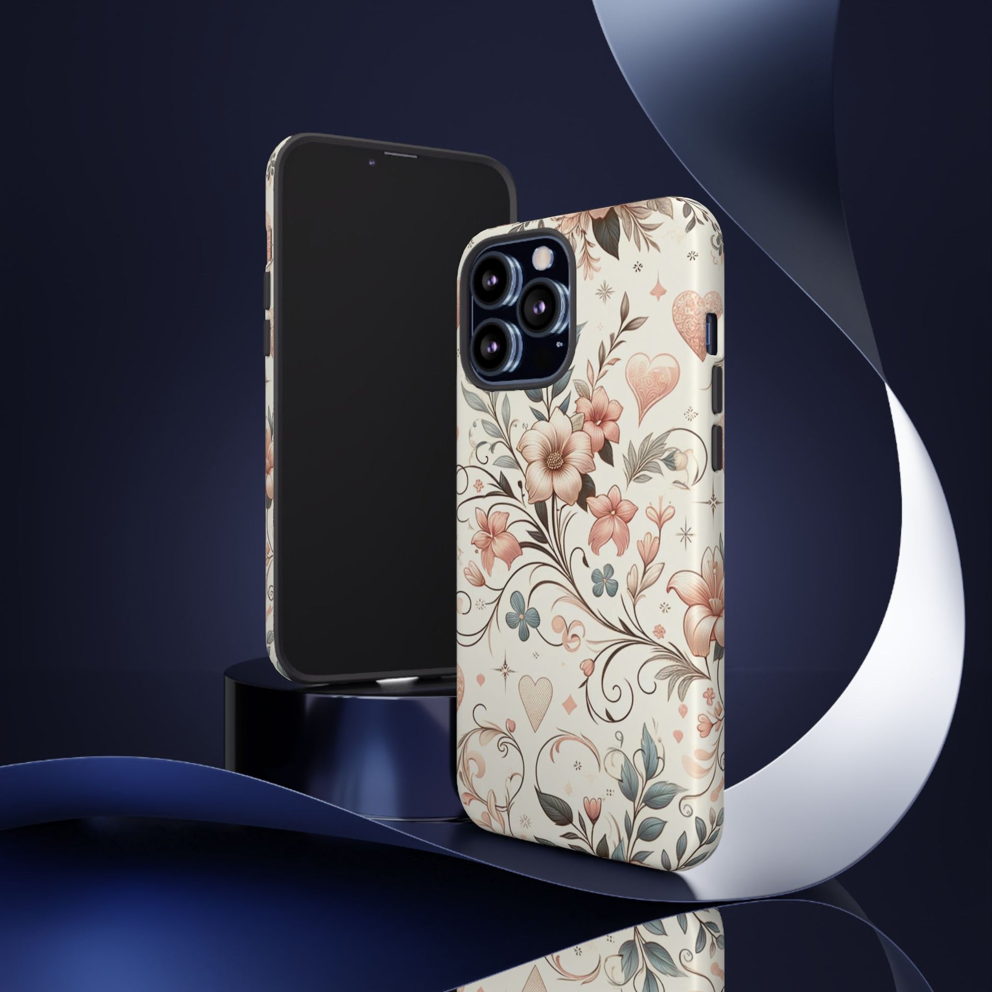Floral Design Luxury Phone Tough Case Floral Elegant Durable Stylish for Modern Devices iPhone 17, 16 15, Samsung iPhone Samsung Accessory Gift for Her