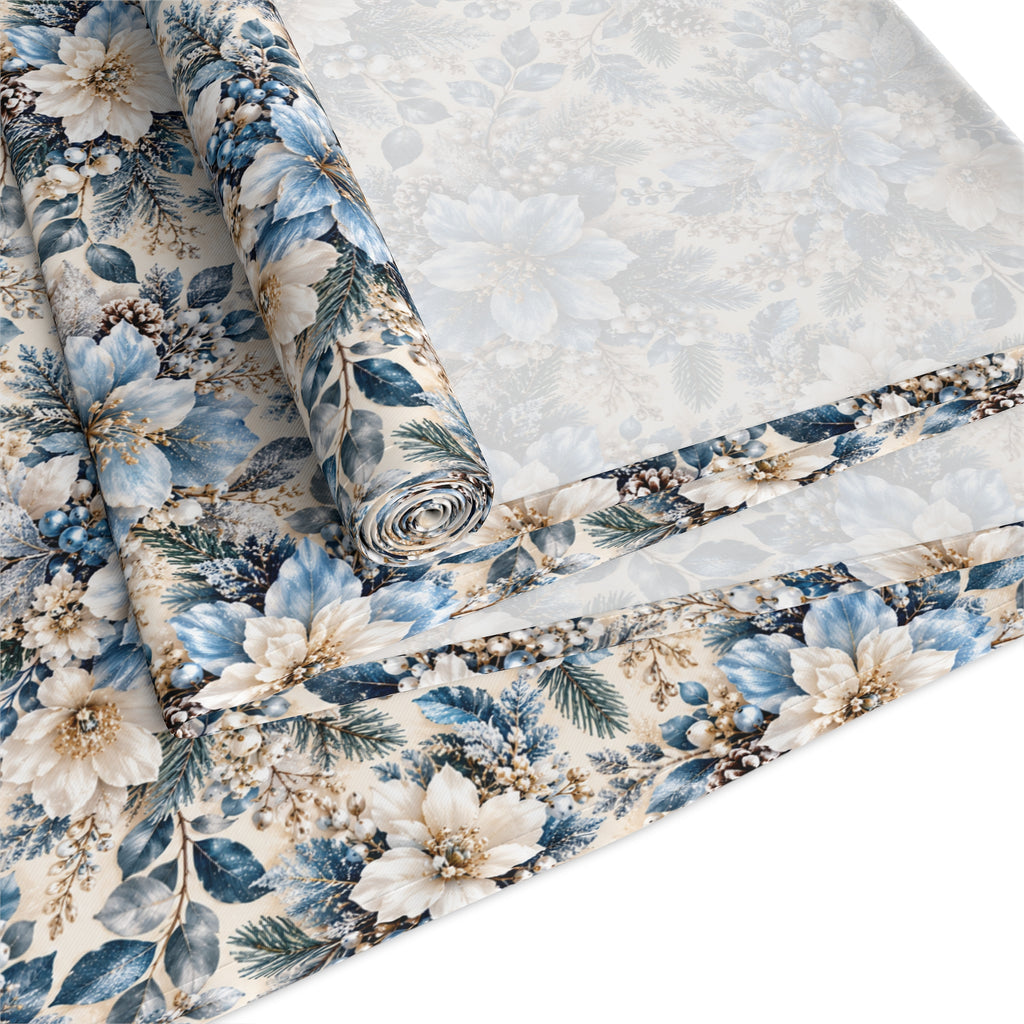 Icy Blue Floral Table Runner