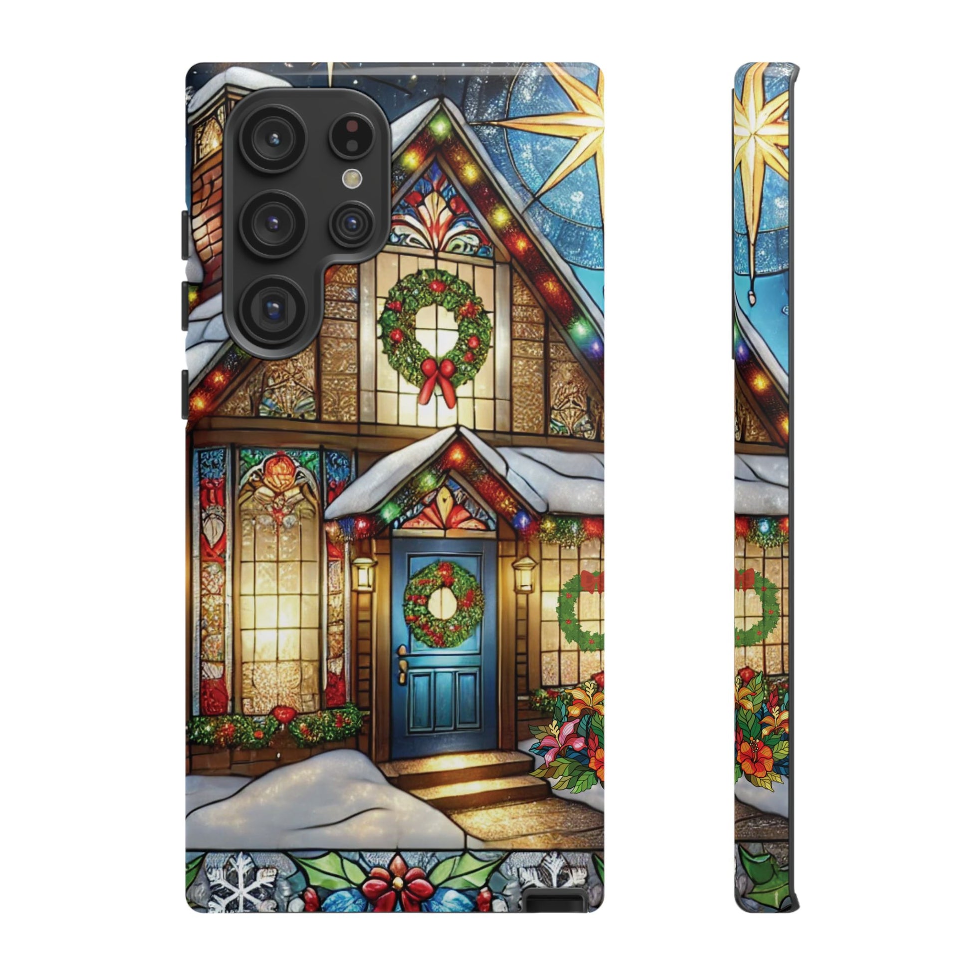 Stain Glass Christmas Phone Case Unique Holiday Protection for Your Device | Stylish & Durable Cover Gift for Her Phone 15, Samsung iPhone Samsung Accessory Gift for Her
