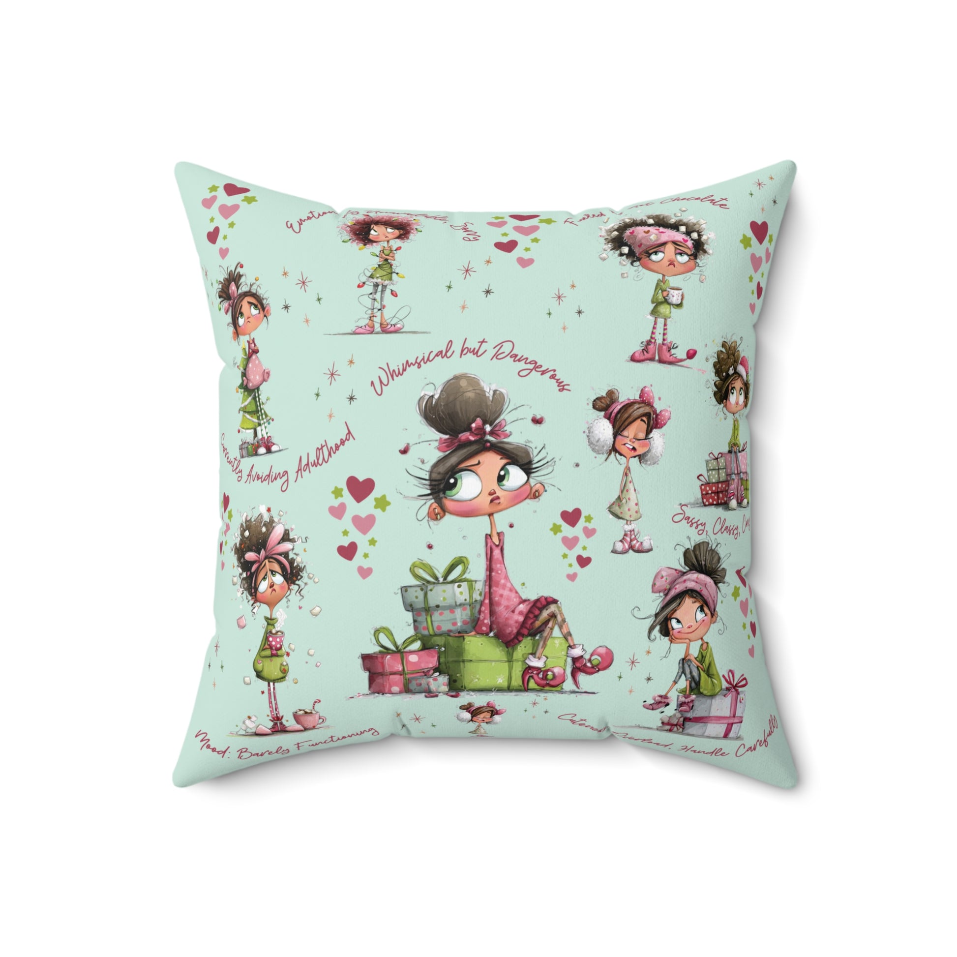 Square Pillow Too Cozy to Care Whimsical Minky Blanket for Cozy Comfort