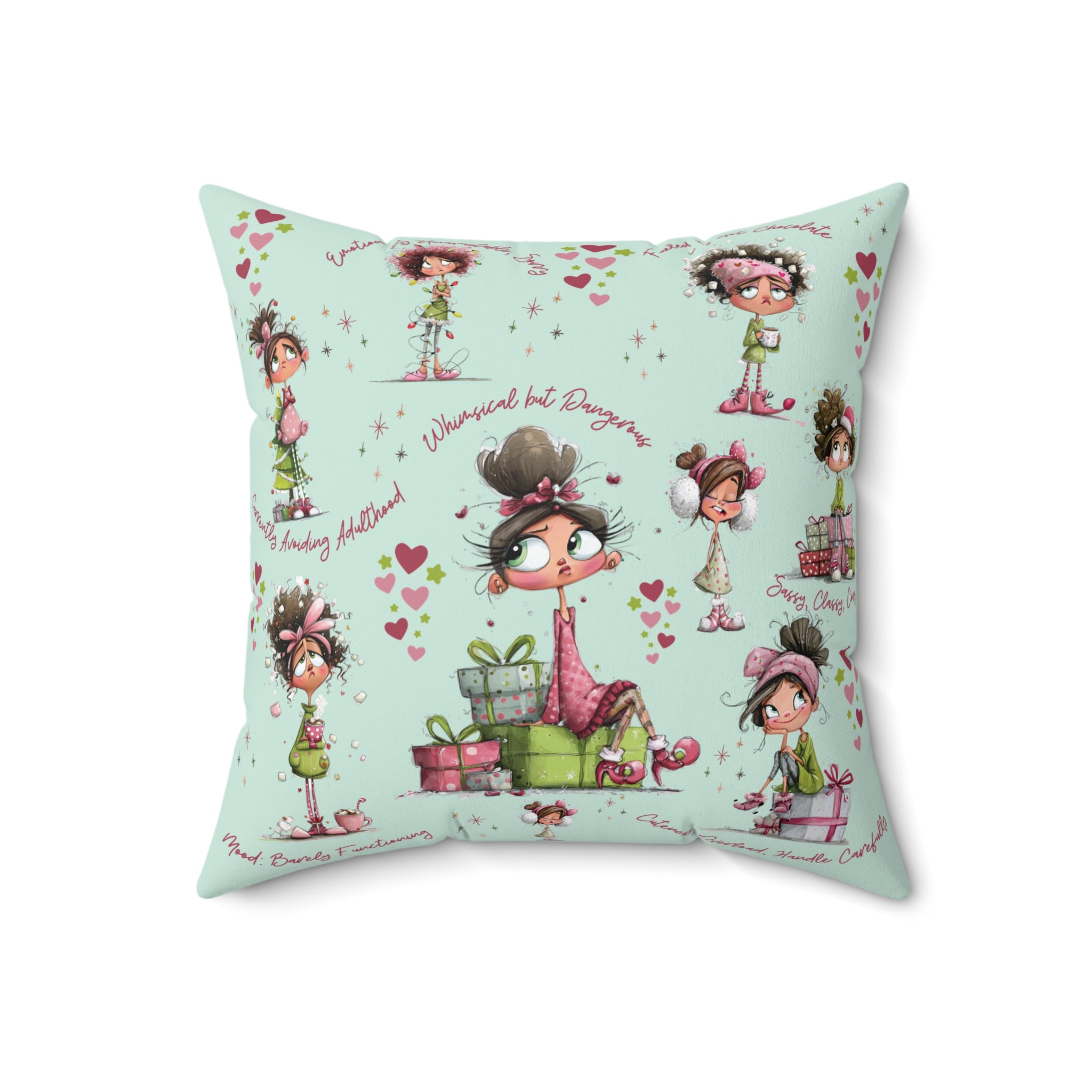 Square Pillow Too Cozy to Care Whimsical Minky Blanket for Cozy Comfort