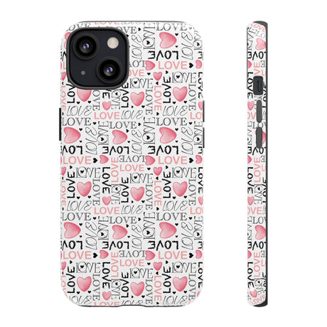 Cute Love Modern Watercolor Abstract Phone Case Compatible with iPhone, Samsung & More - Stylish, Durable Protection with Vibrant Artistic Design Perfect Gift for Her