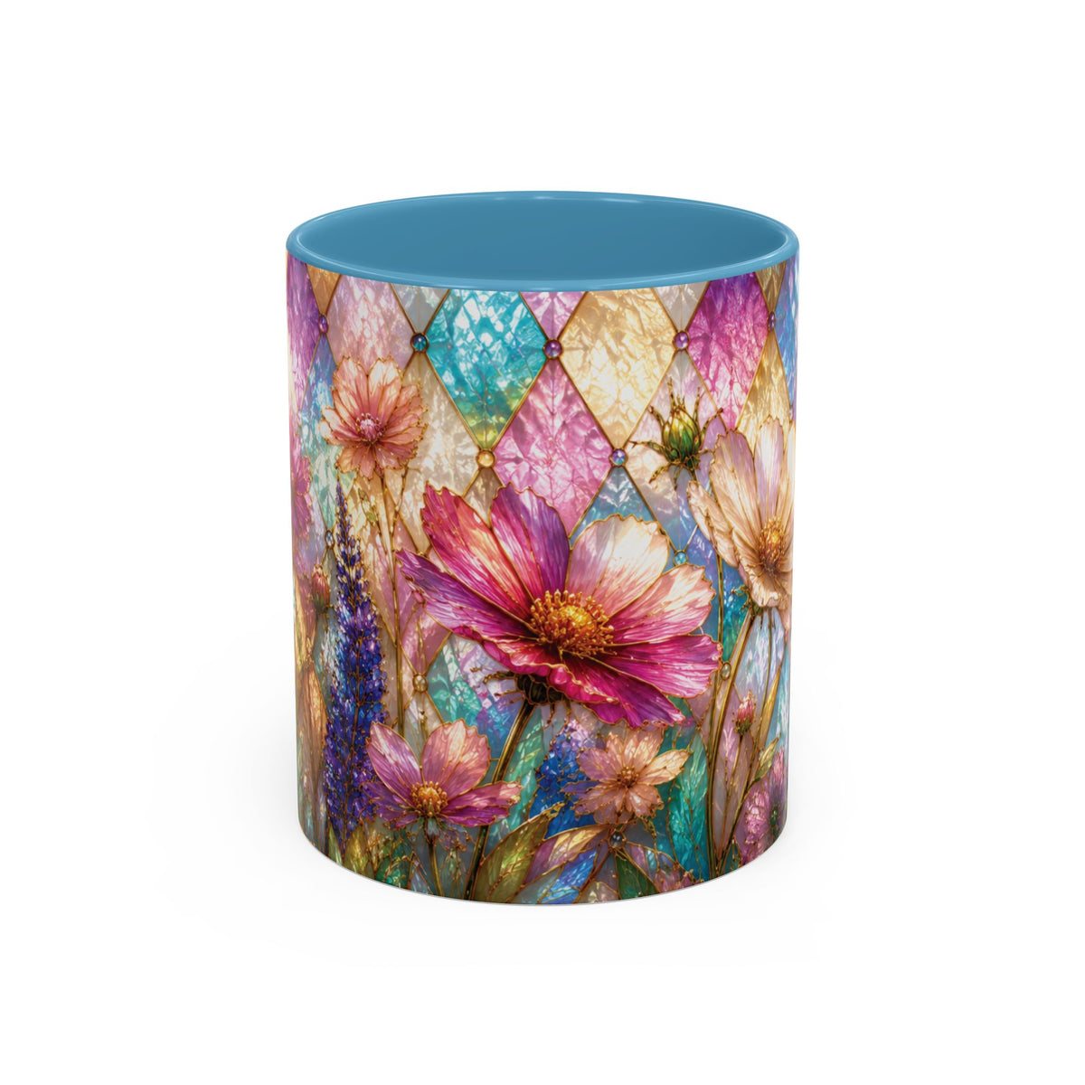 Floral Mosaic Accent Coffee Mug