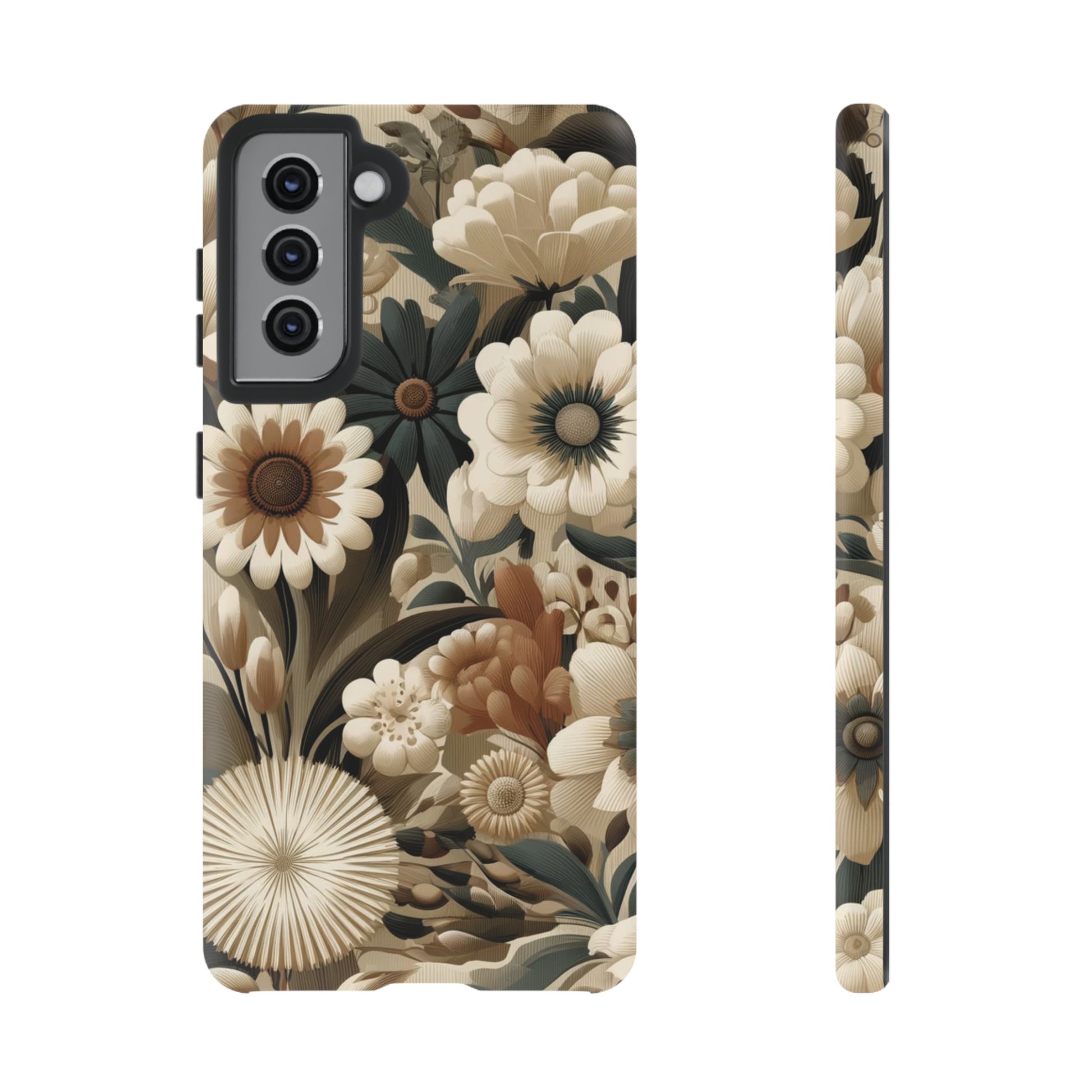 Mid-century Modern Floral Phone Case Durable for iPhone Samsung Gift iPhone 15, 14, 13 Samsung Pixel Gift for Mom Accessory Gift for Her
